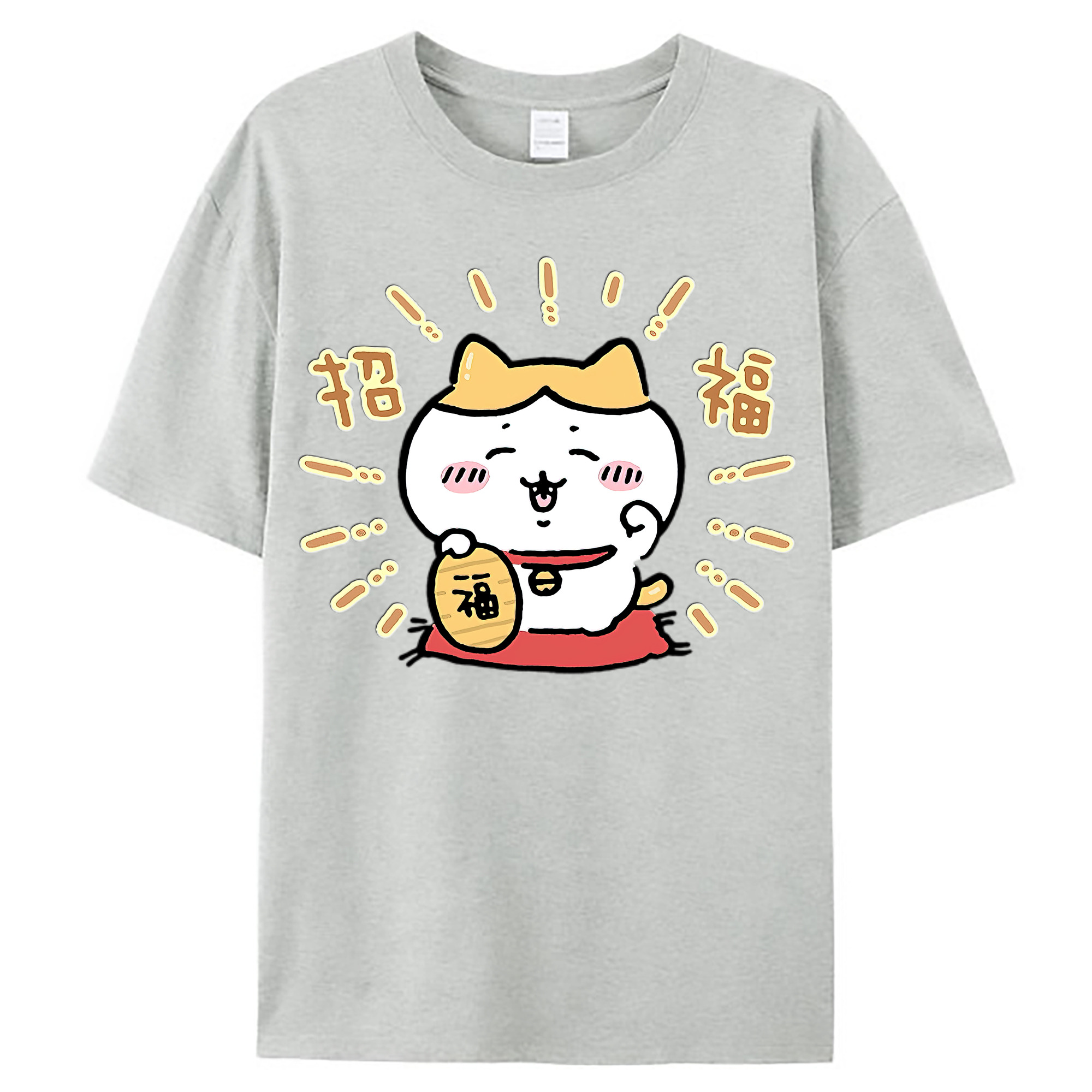 （画像用） ちいかわ ハチワレ Chii-kawa hachiware レディースカジュアルプリントTシャツ（綿100％）
