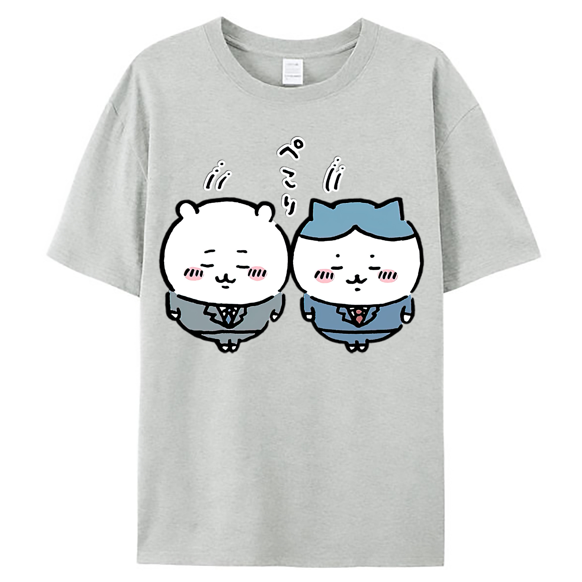 （画像用） ちいかわ ハチワレ Chii-kawa hachiware レディースカジュアルプリントTシャツ（綿100％）