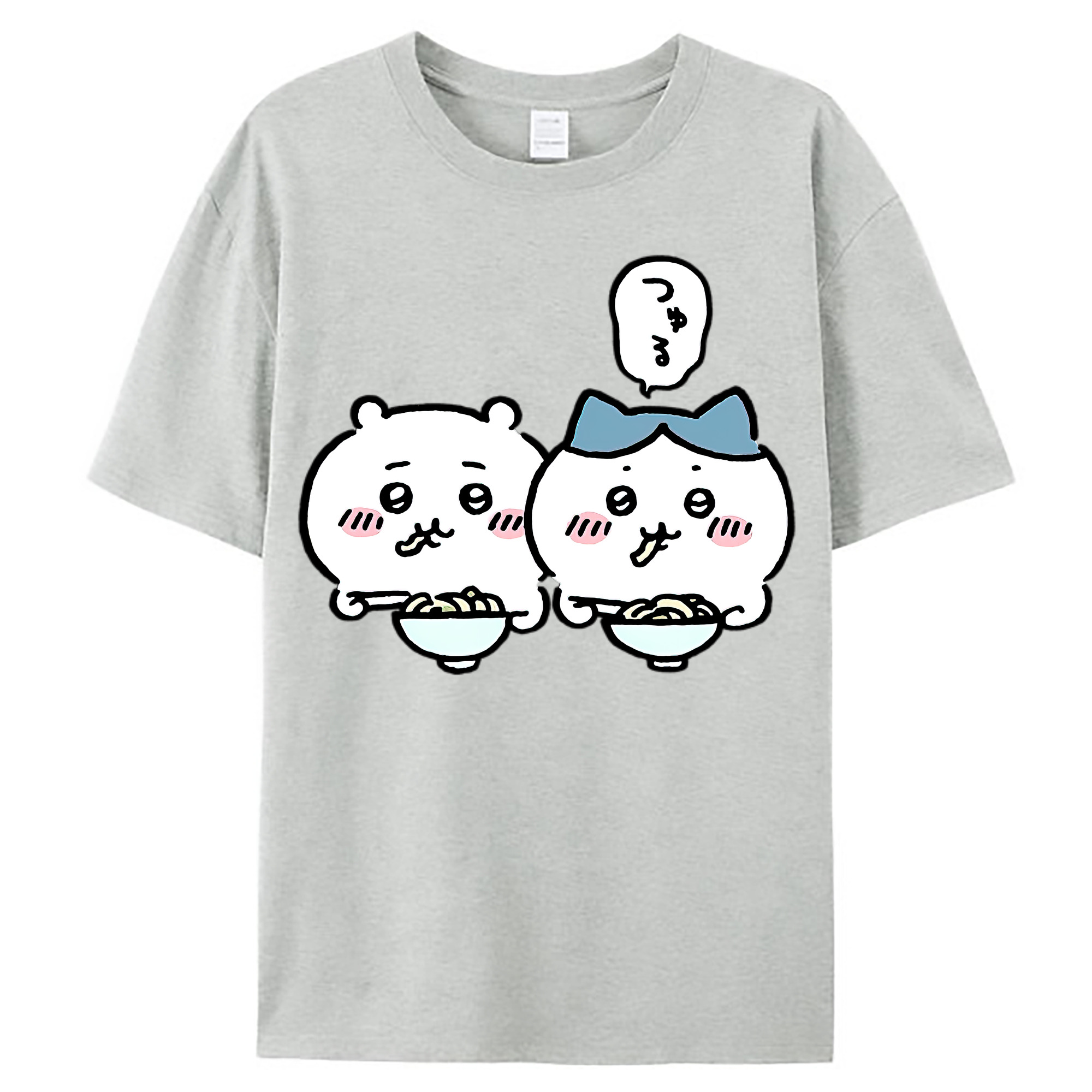 （画像用） ちいかわ ハチワレ Chii-kawa hachiware レディースカジュアルプリントTシャツ（綿100％）