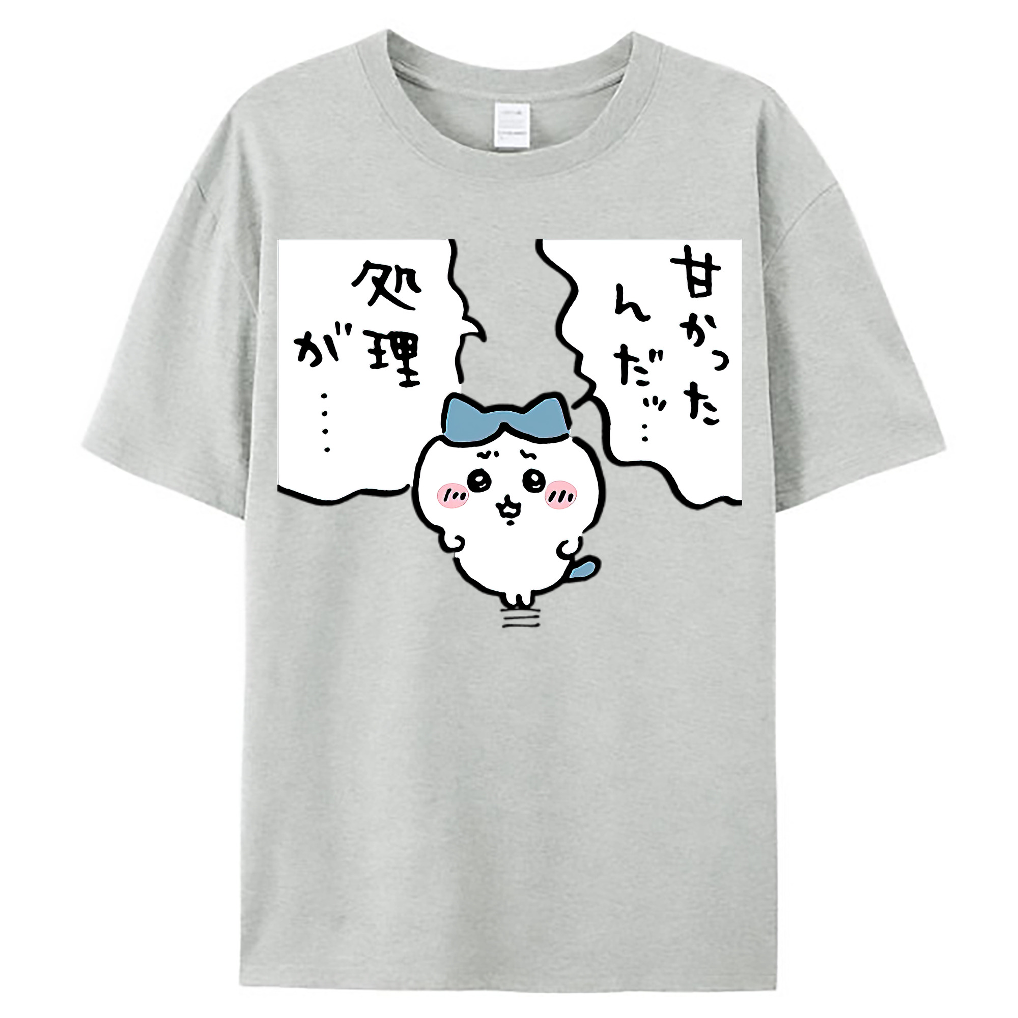 （画像用） ちいかわ ハチワレ Chii-kawa hachiware レディースカジュアルプリントTシャツ（綿100％）