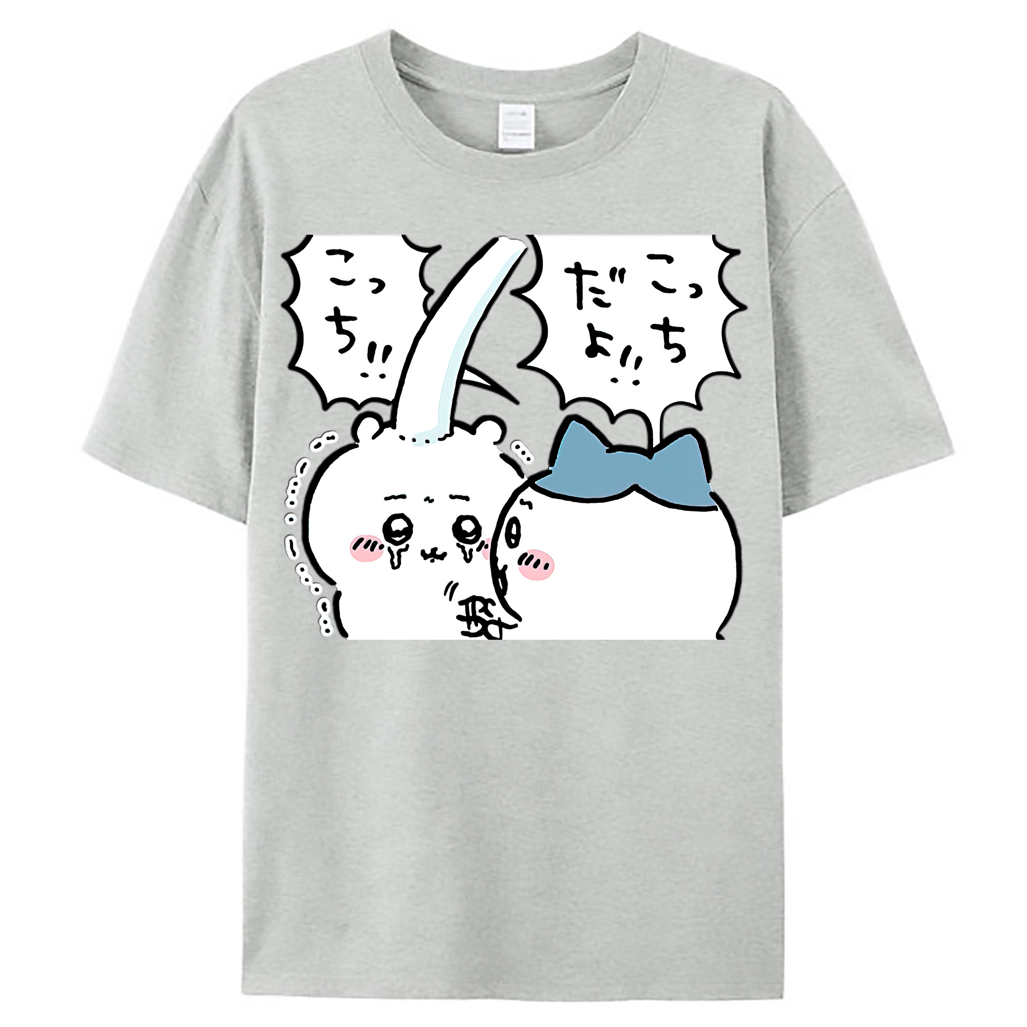 （画像用） ちいかわ ハチワレ Chii-kawa hachiware レディースカジュアルプリントTシャツ（綿100％）