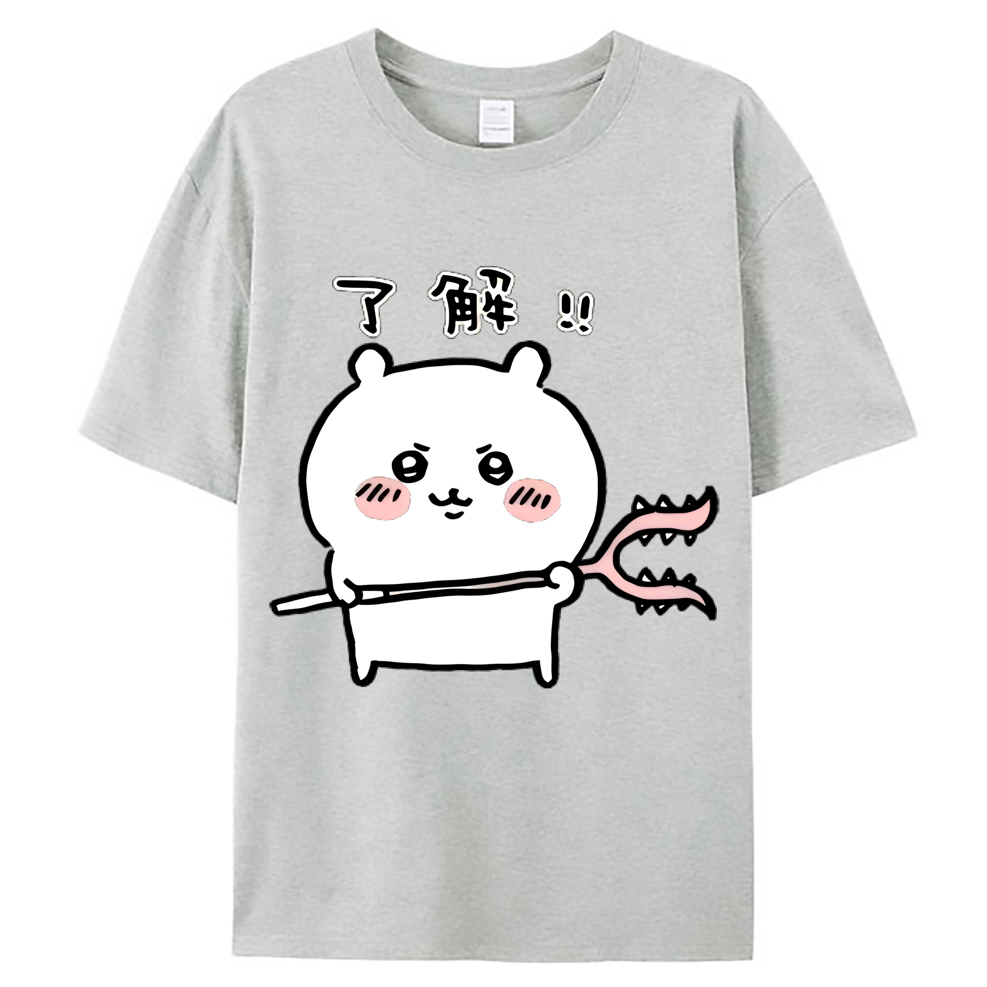 （画像用） ちいかわ ちいかわ Chii-kawa chiikawa レディースカジュアルプリントTシャツ（綿100％）
