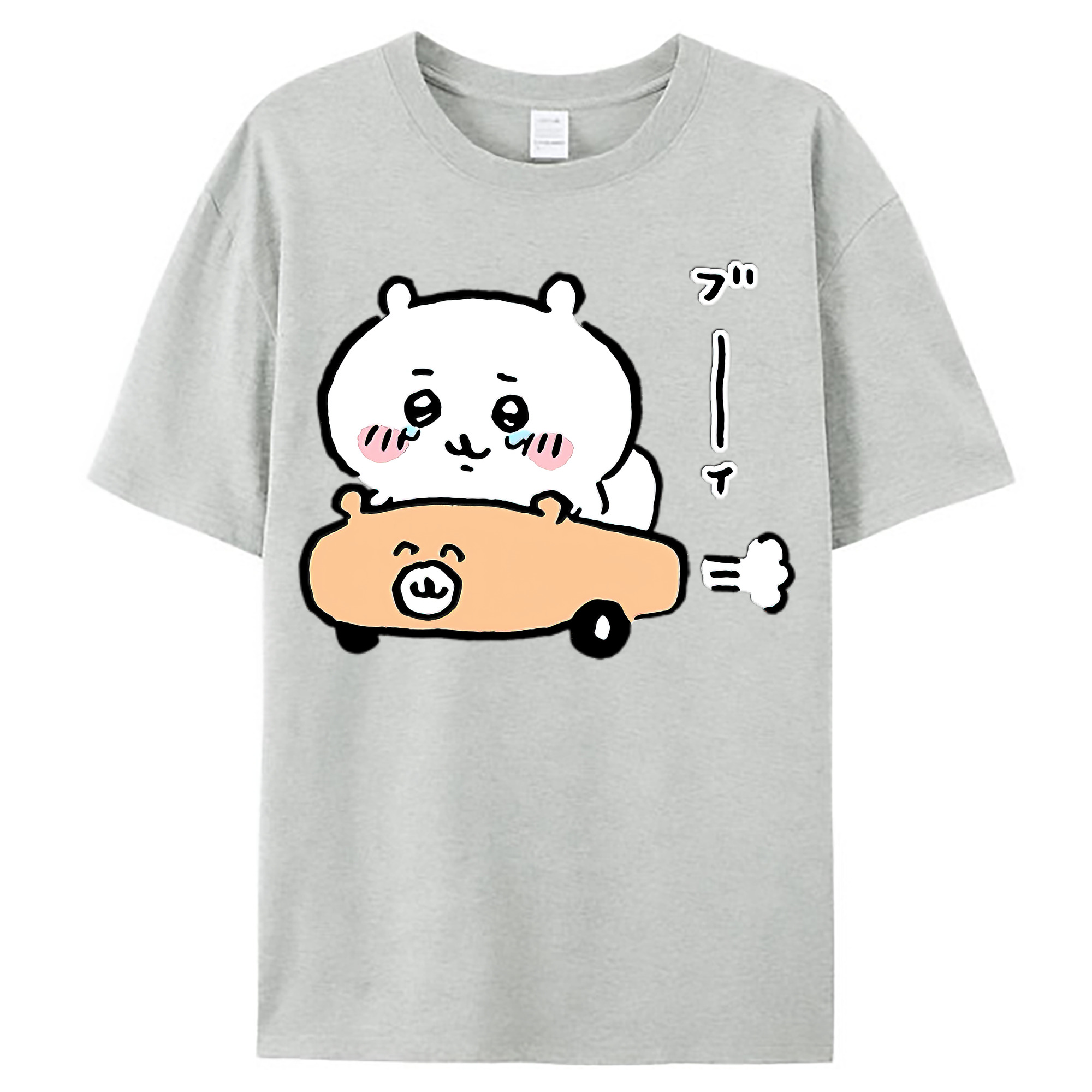 （画像用） ちいかわ ちいかわ Chii-kawa chiikawa レディースカジュアルプリントTシャツ（綿100％）
