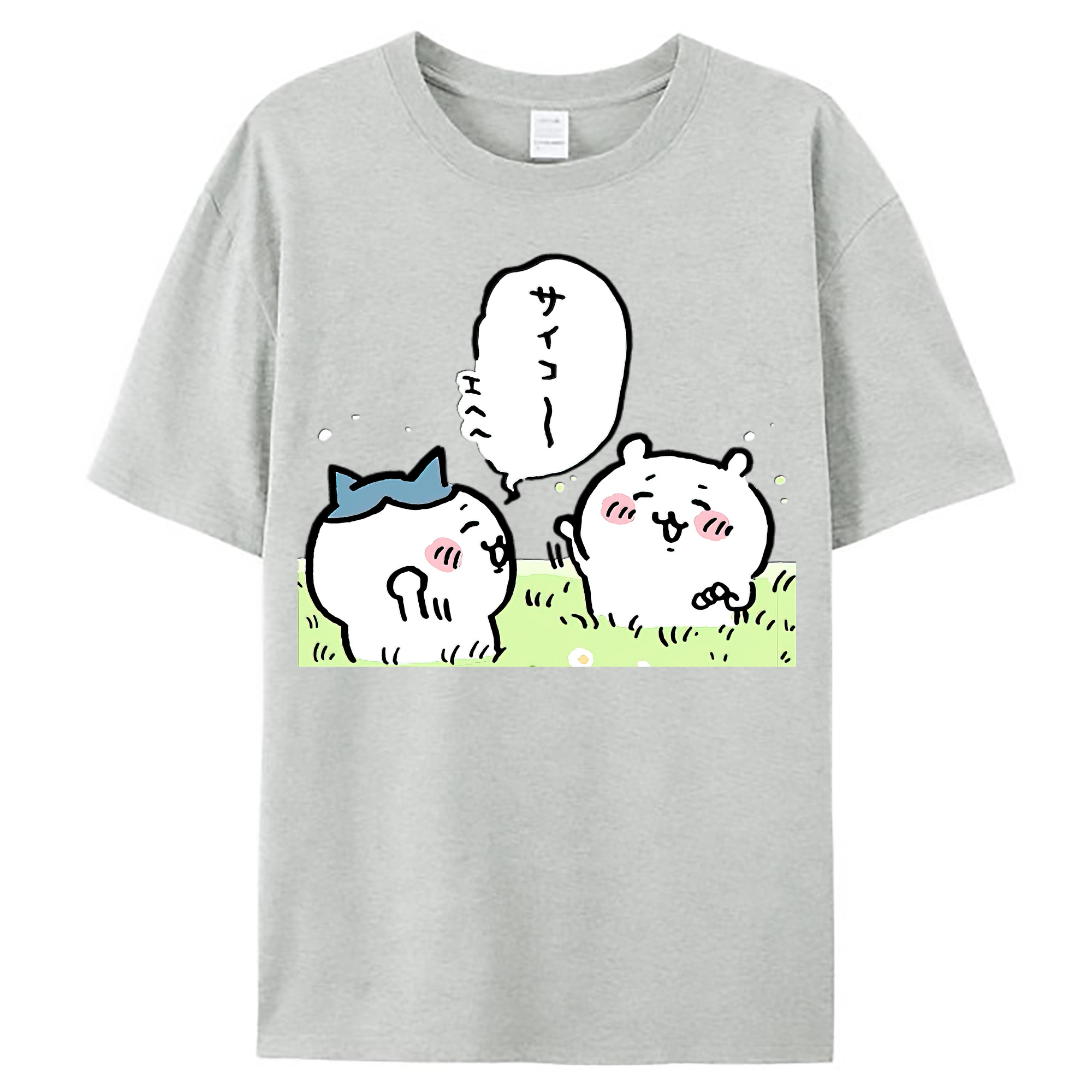 （画像用） ちいかわ ちいかわ Chii-kawa chiikawa レディースカジュアルプリントTシャツ（綿100％）