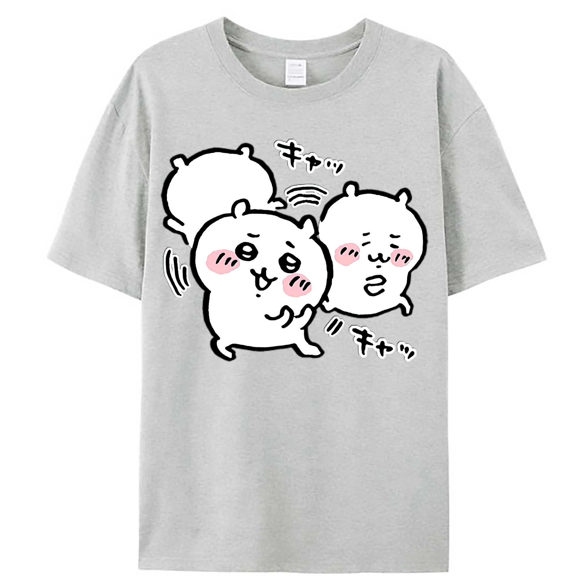 （画像用） ちいかわ ちいかわ Chii-kawa chiikawa レディースカジュアルプリントTシャツ（綿100％）