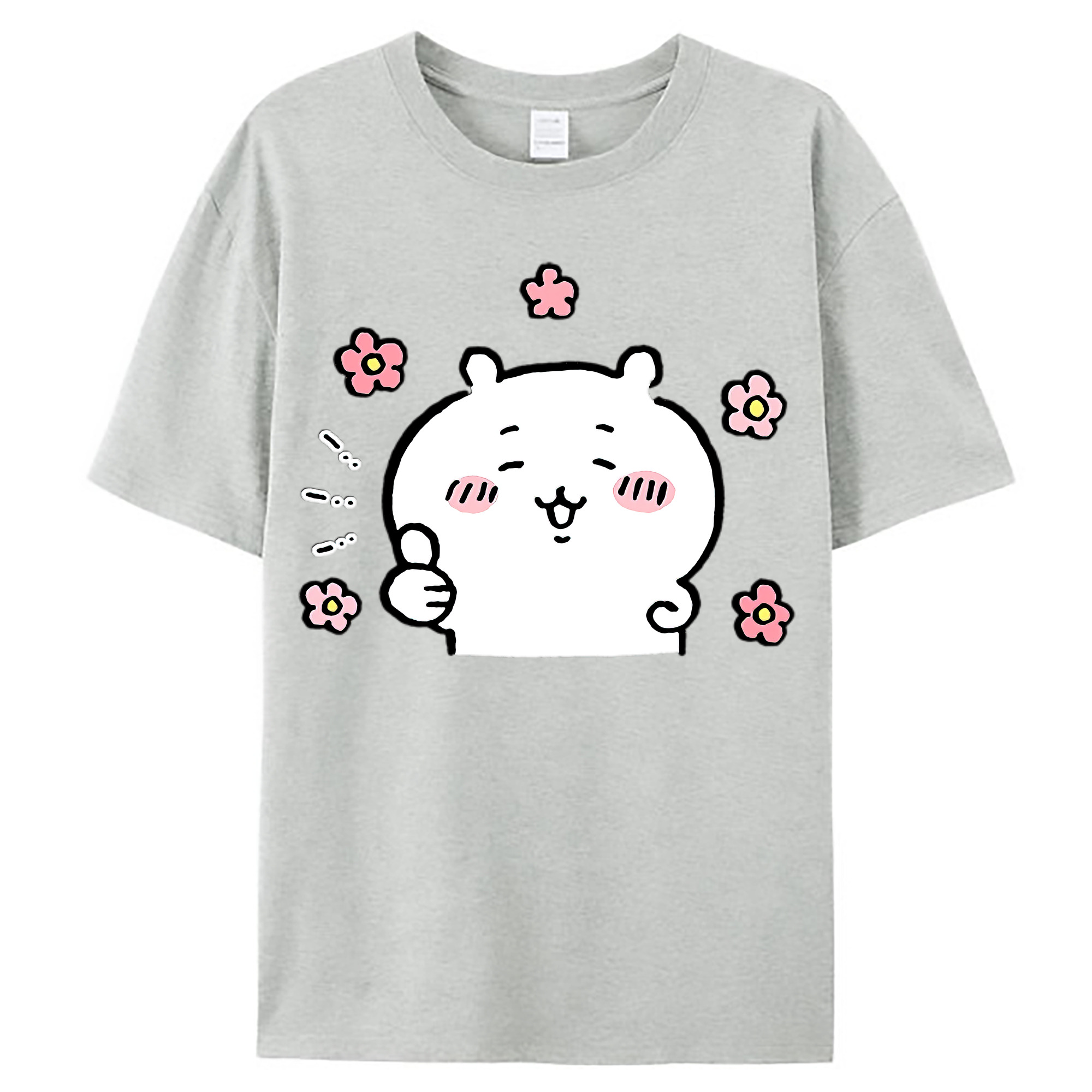 （画像用） ちいかわ ちいかわ Chii-kawa chiikawa レディースカジュアルプリントTシャツ（綿100％）