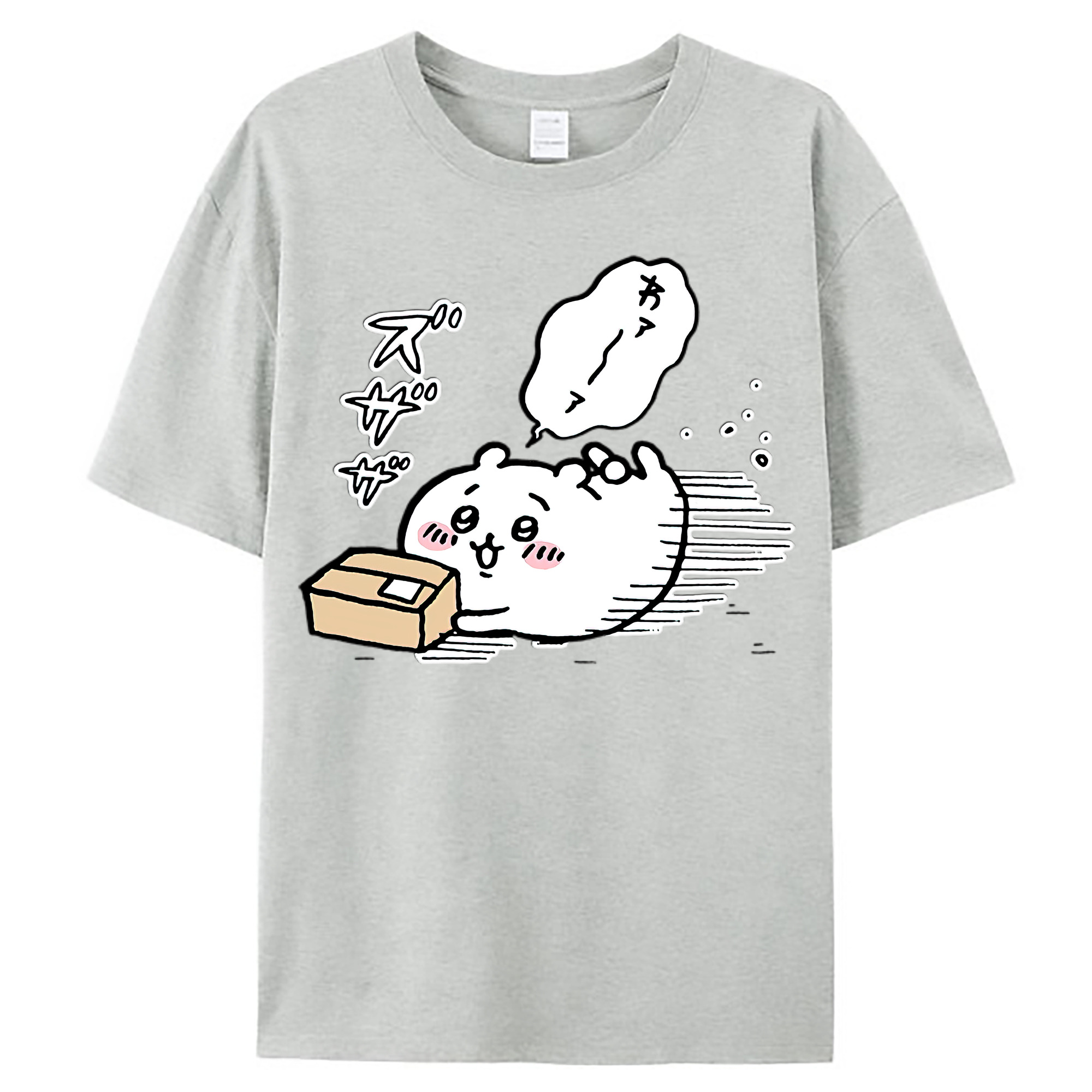 （画像用） ちいかわ ちいかわ Chii-kawa chiikawa レディースカジュアルプリントTシャツ（綿100％）