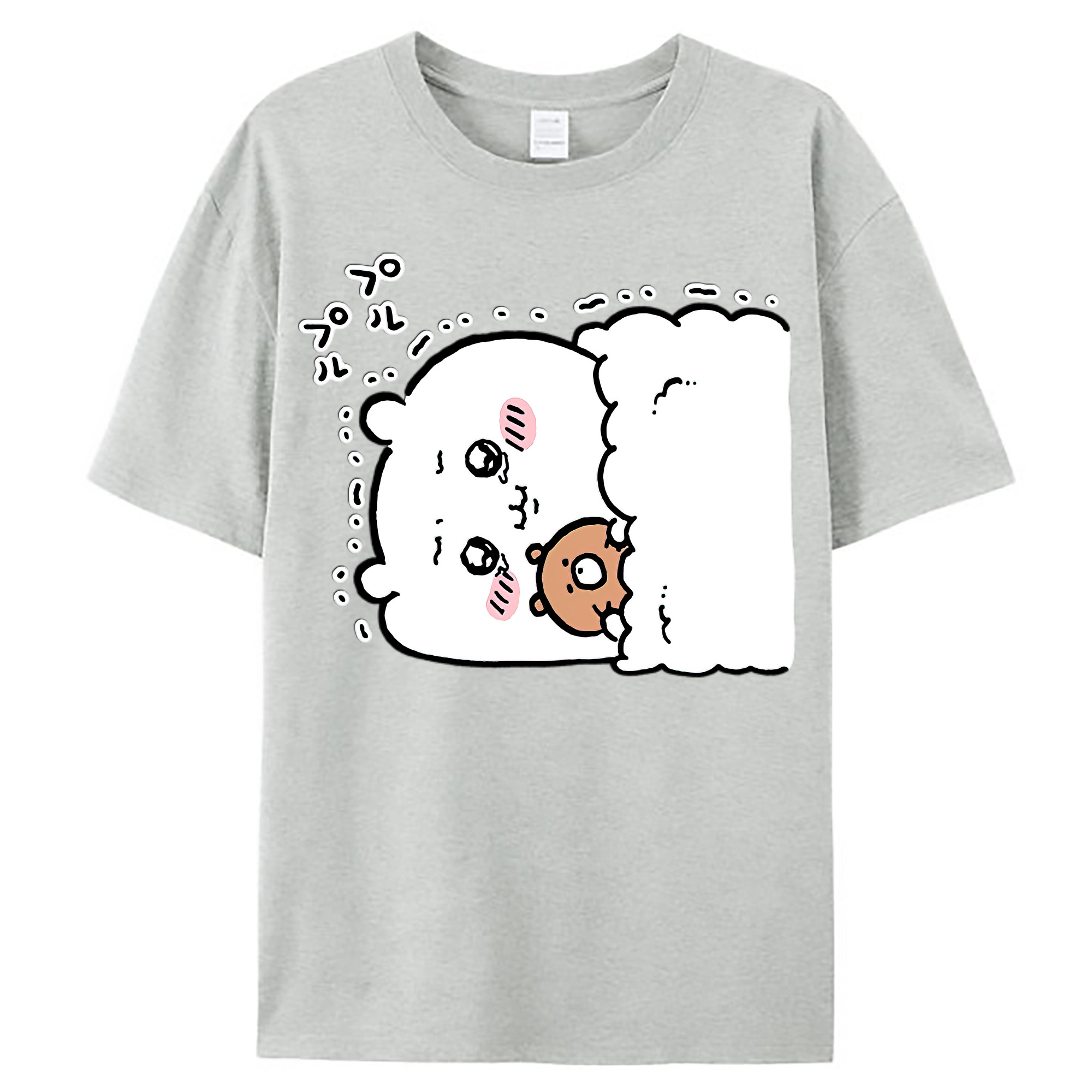 （画像用） ちいかわ ちいかわ Chii-kawa chiikawa レディースカジュアルプリントTシャツ（綿100％）
