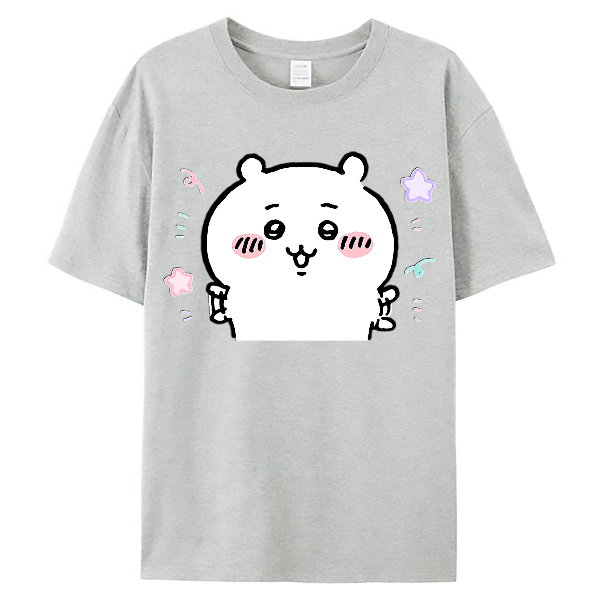（画像用） ちいかわ ちいかわ Chii-kawa chiikawa レディースカジュアルプリントTシャツ（綿100％）
