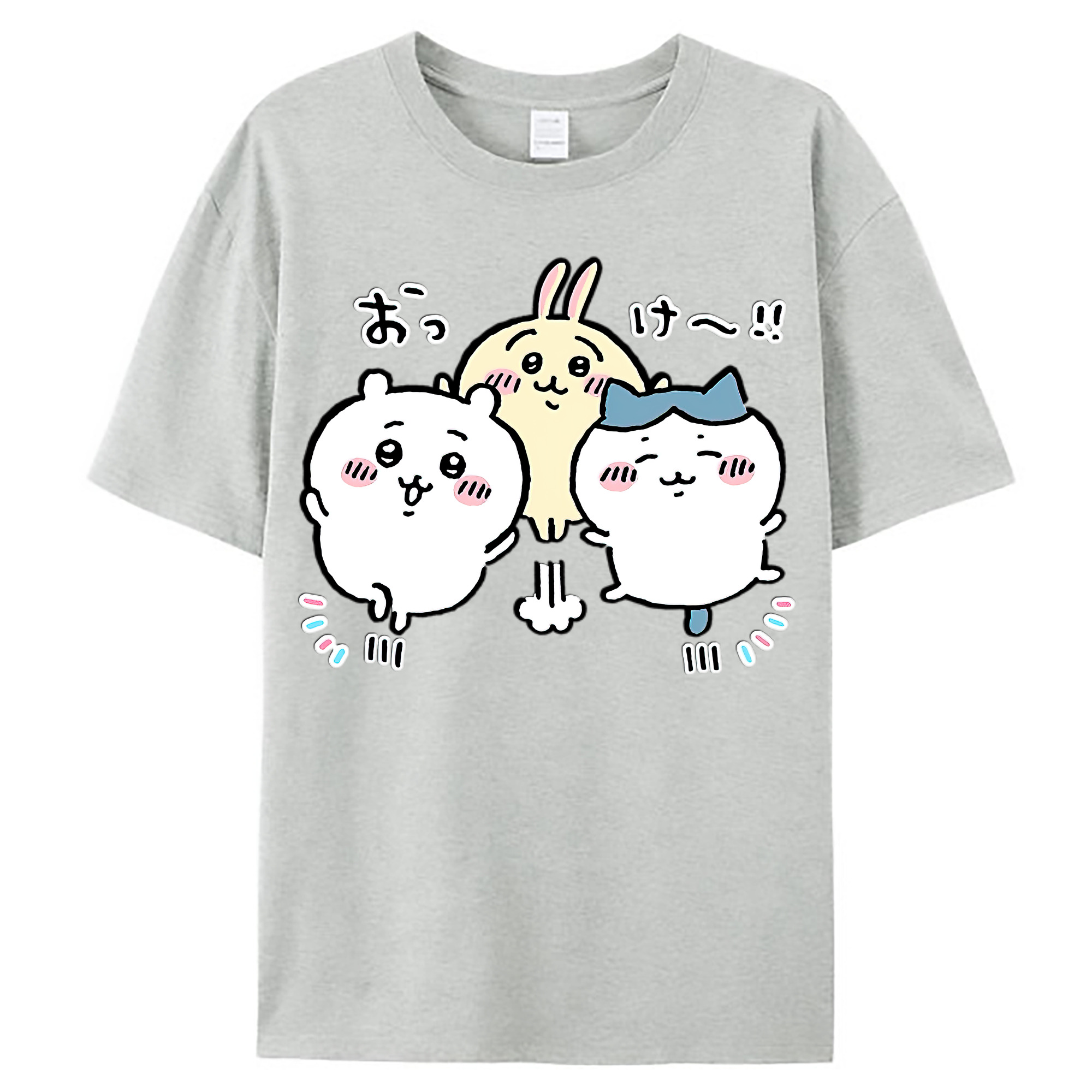 （画像用） ちいかわ ちいかわ Chii-kawa chiikawa レディースカジュアルプリントTシャツ（綿100％）