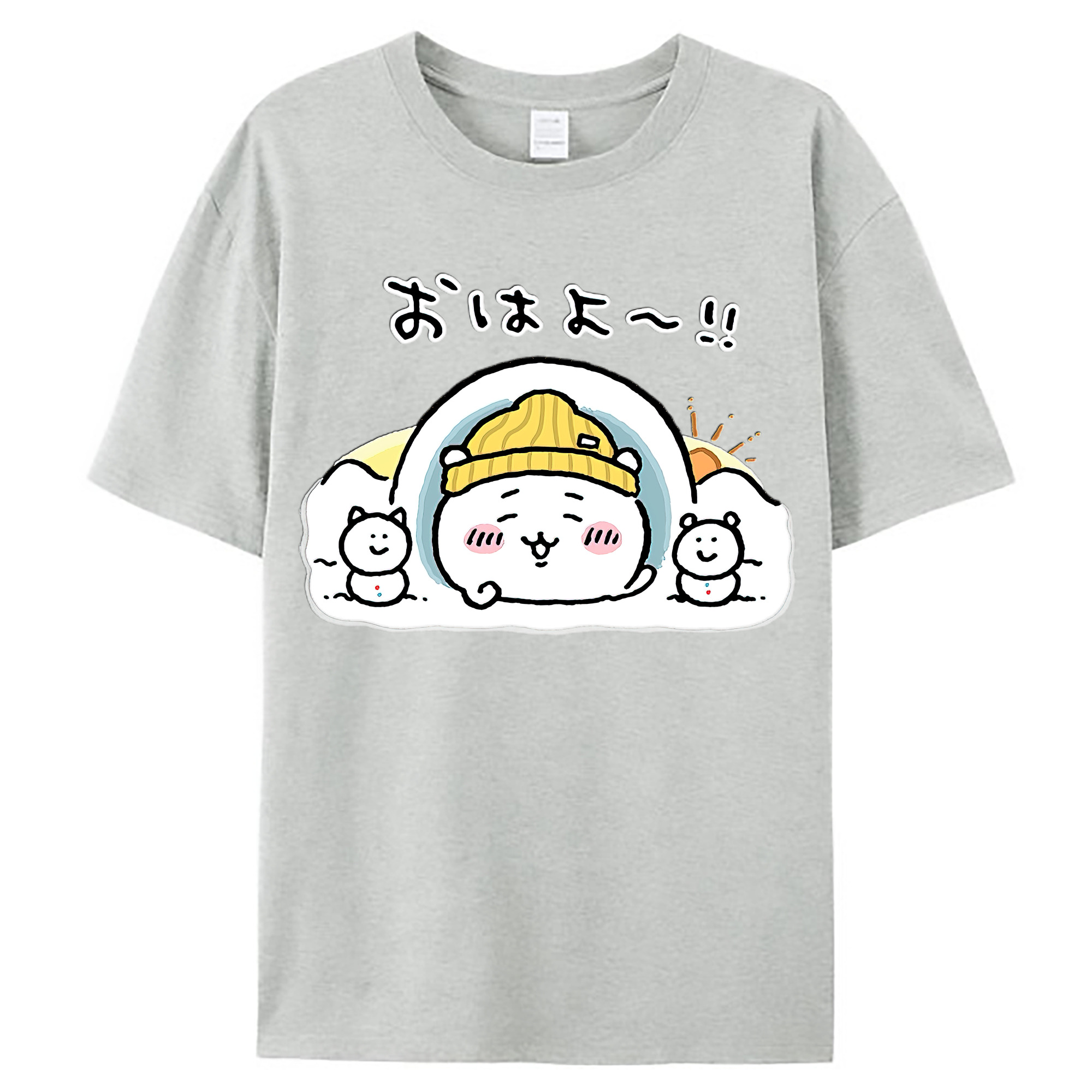 （画像用） ちいかわ ちいかわ Chii-kawa chiikawa レディースカジュアルプリントTシャツ（綿100％）