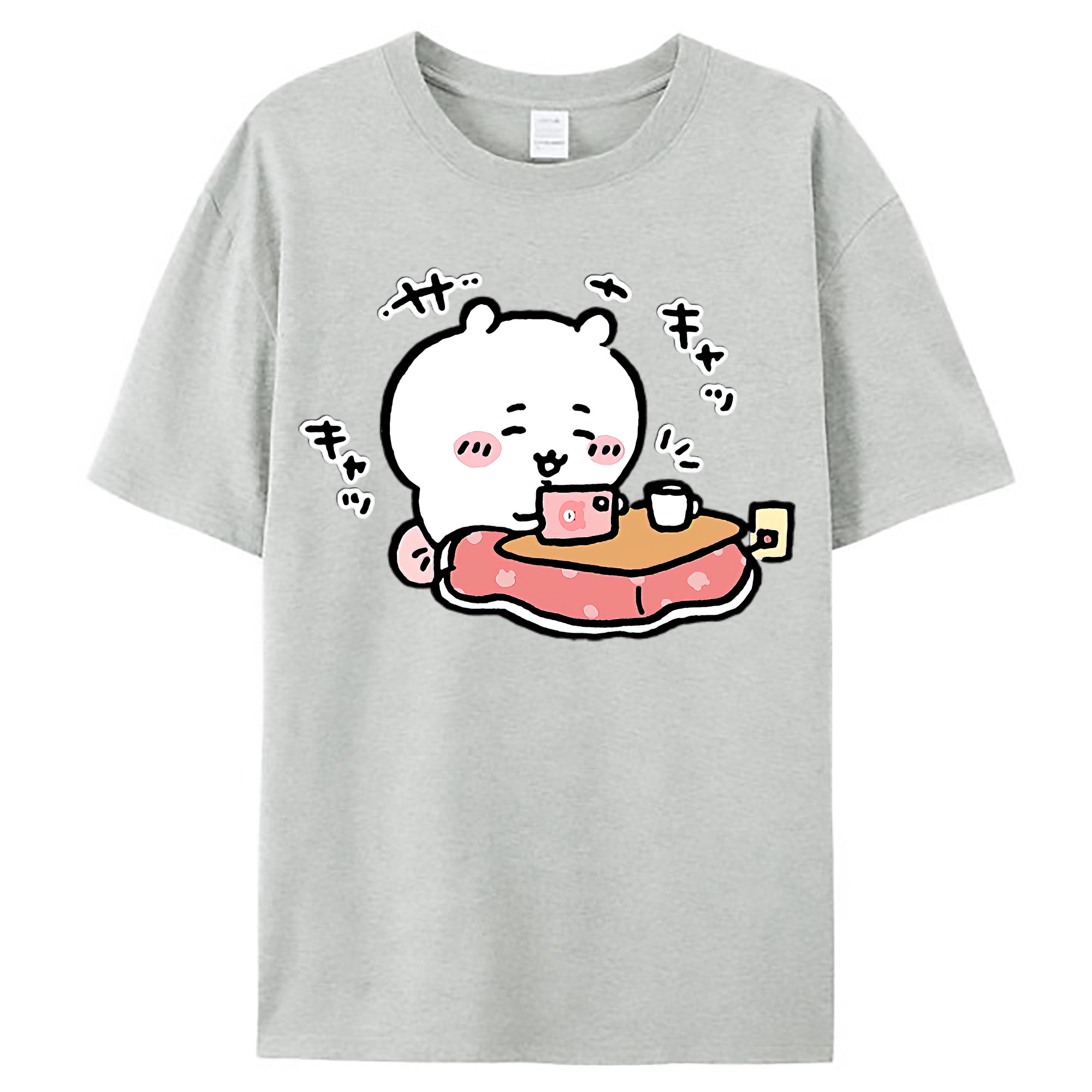 （画像用） ちいかわ ちいかわ Chii-kawa chiikawa レディースカジュアルプリントTシャツ（綿100％）
