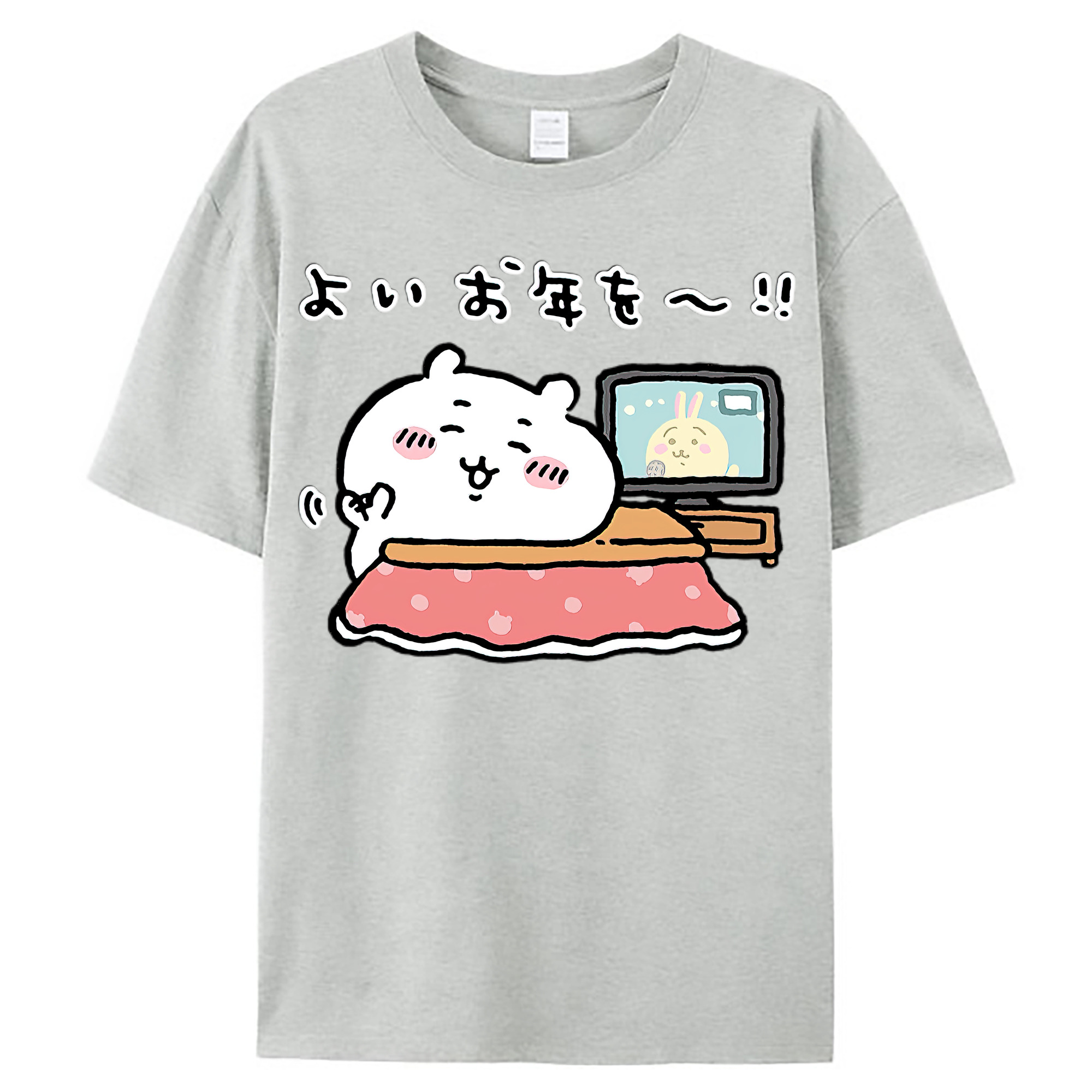 （画像用） ちいかわ ちいかわ Chii-kawa chiikawa レディースカジュアルプリントTシャツ（綿100％）