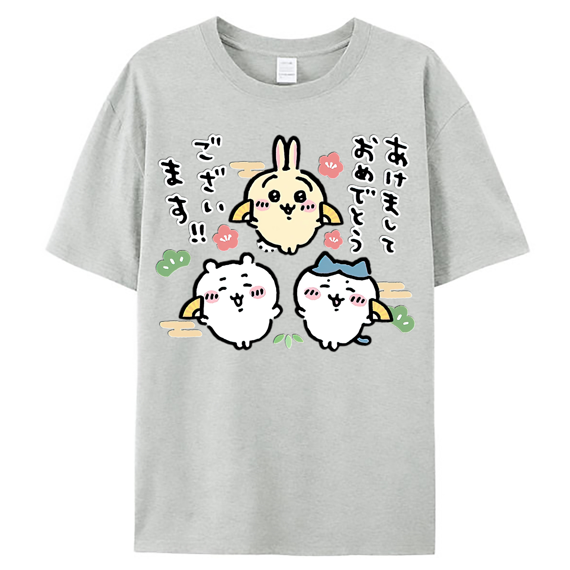 （画像用） ちいかわ ちいかわ Chii-kawa chiikawa レディースカジュアルプリントTシャツ（綿100％）