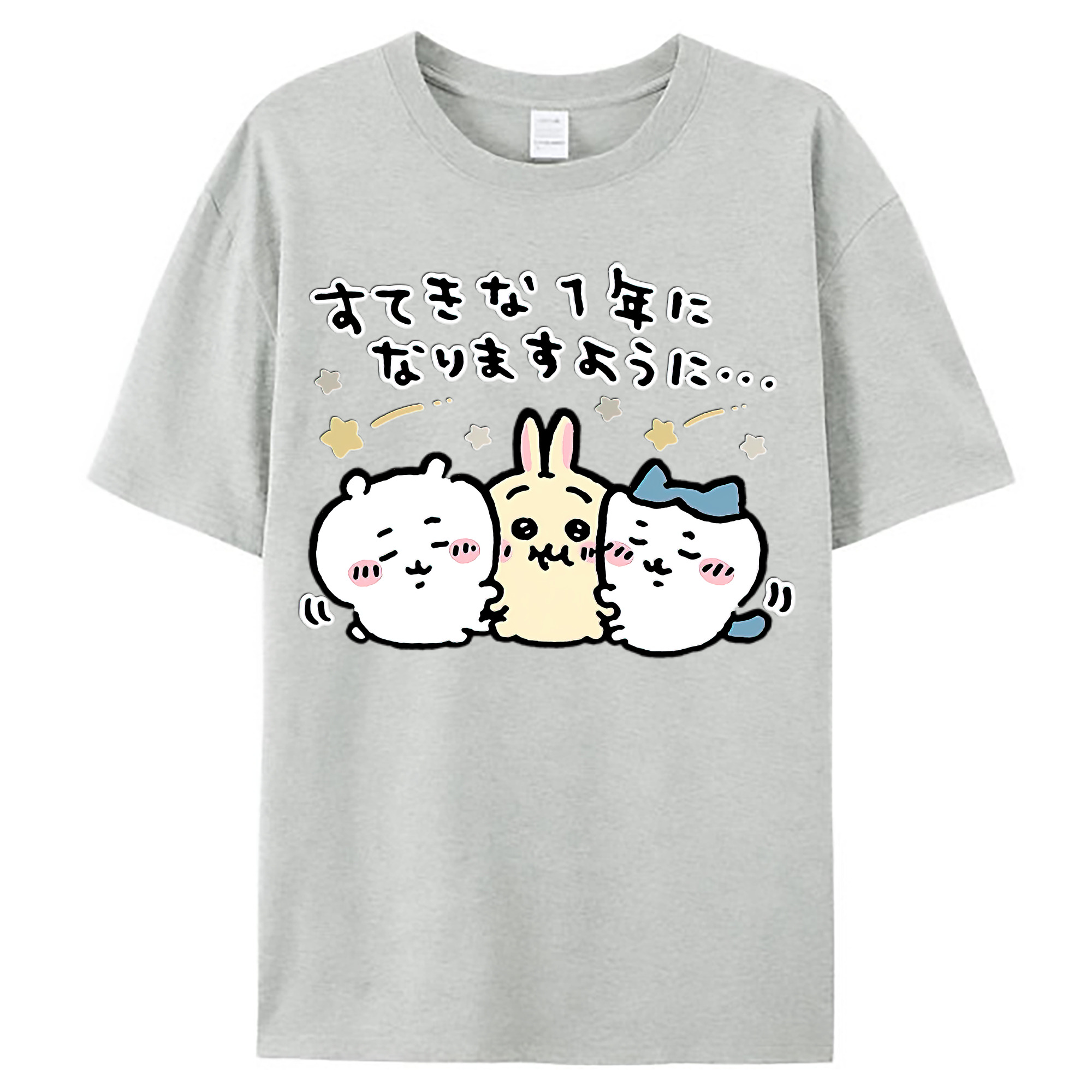（画像用） ちいかわ ちいかわ Chii-kawa chiikawa レディースカジュアルプリントTシャツ（綿100％）