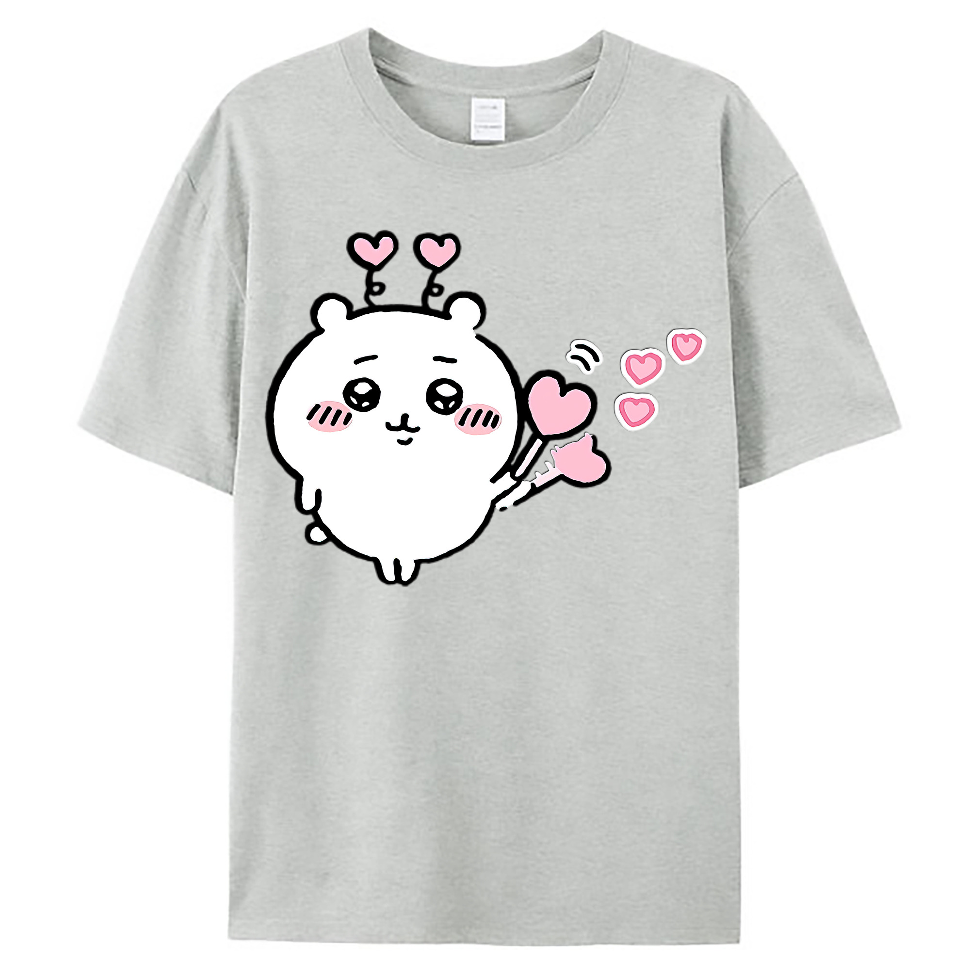（画像用） ちいかわ ちいかわ Chii-kawa chiikawa レディースカジュアルプリントTシャツ（綿100％）