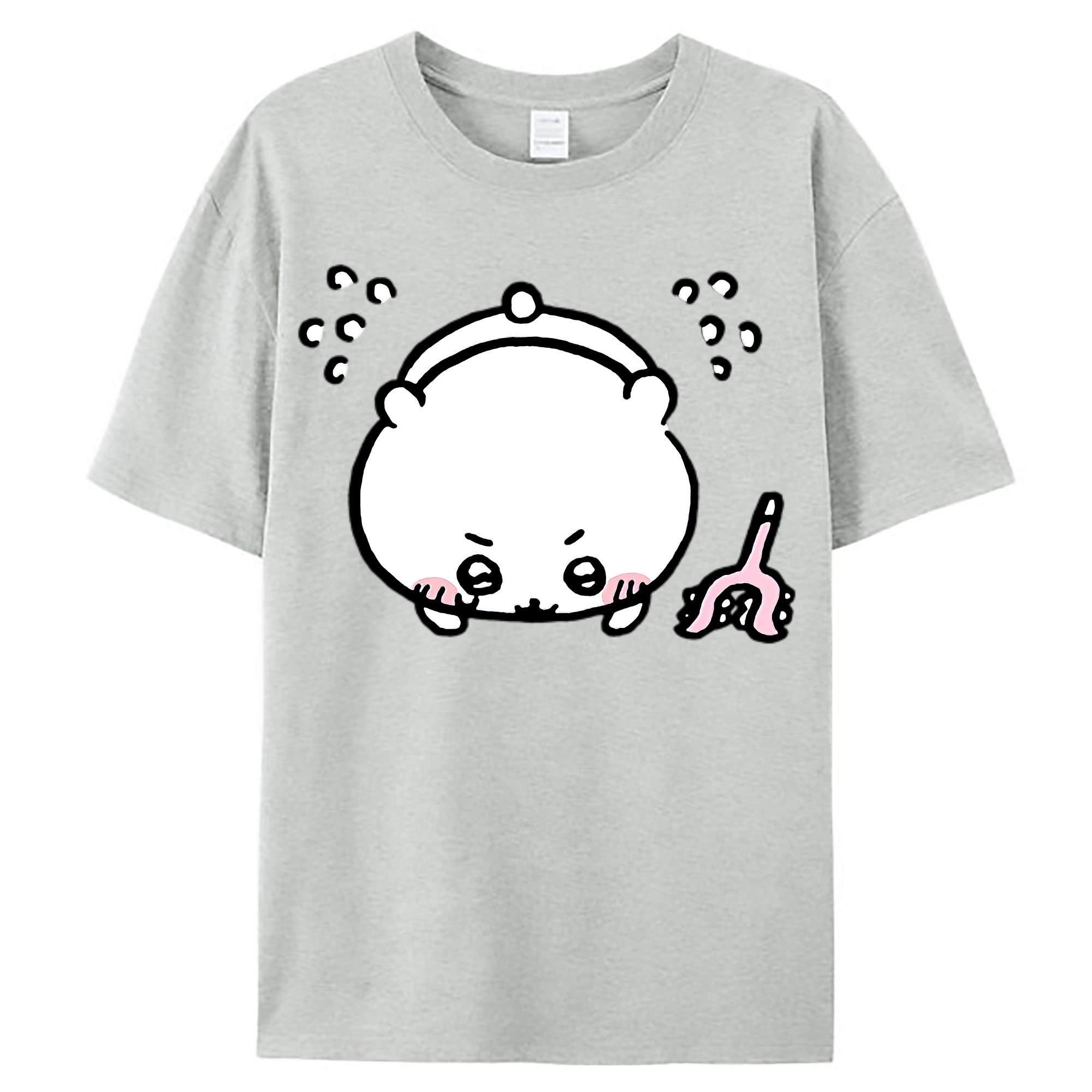 （画像用） ちいかわ ちいかわ Chii-kawa chiikawa レディースカジュアルプリントTシャツ（綿100％）