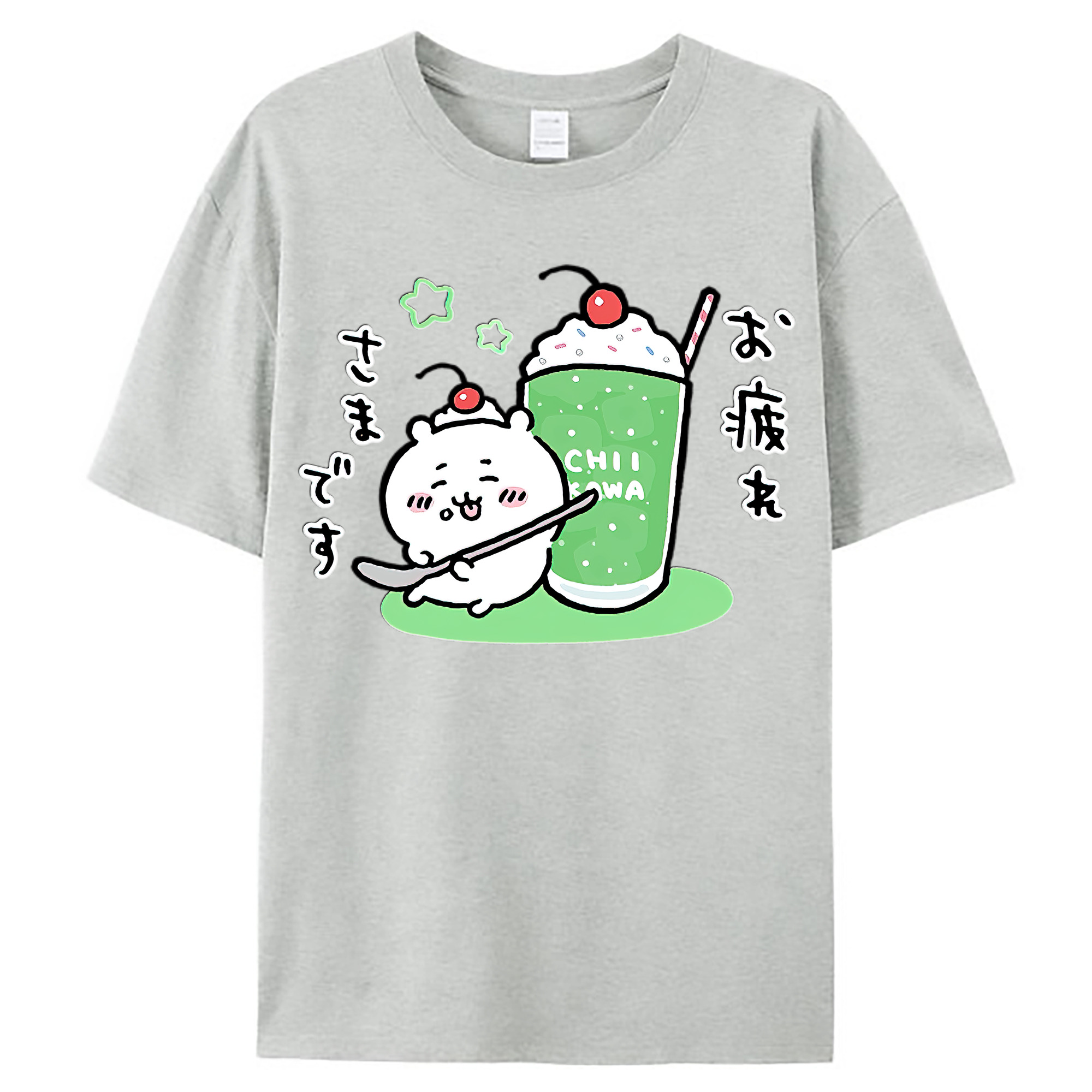 （画像用） ちいかわ ちいかわ Chii-kawa chiikawa レディースカジュアルプリントTシャツ（綿100％）