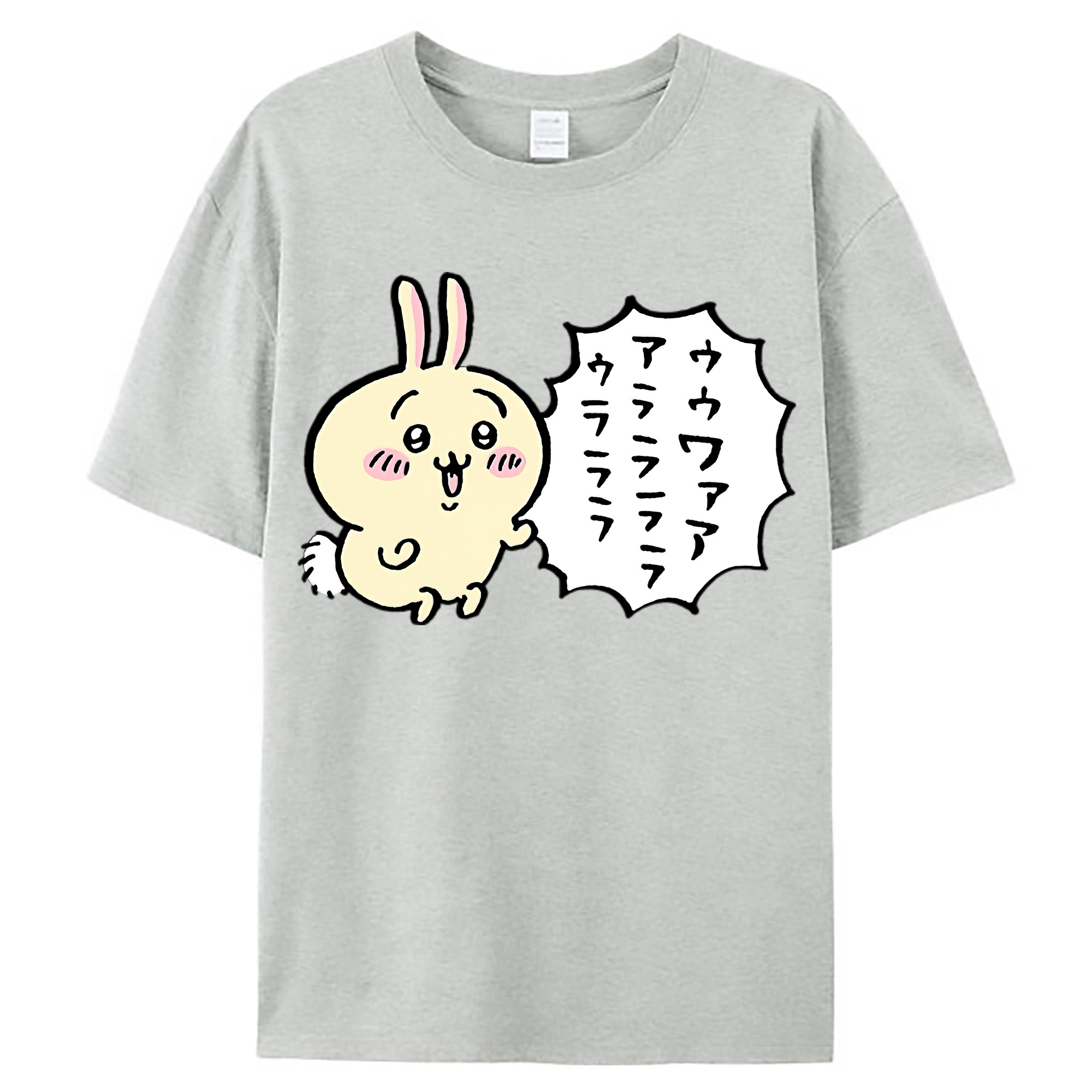 （画像用） ちいかわ うさぎ Chii-kawa usagi レディースカジュアルプリントTシャツ（綿100％）