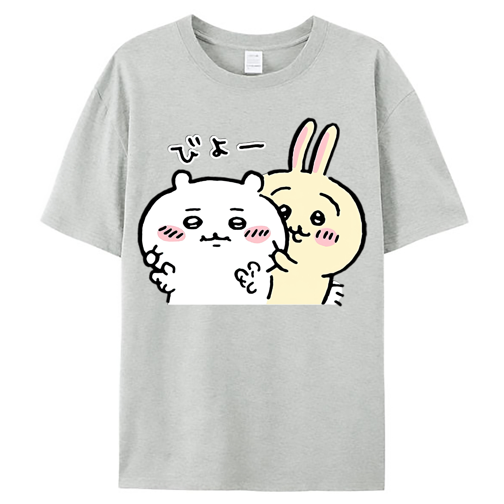 （画像用） ちいかわ うさぎ Chii-kawa usagi レディースカジュアルプリントTシャツ（綿100％）