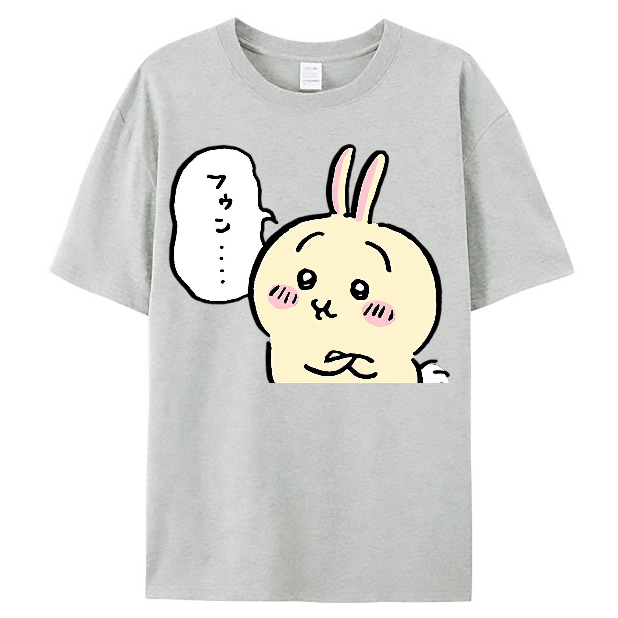 （画像用） ちいかわ うさぎ Chii-kawa usagi レディースカジュアルプリントTシャツ（綿100％）