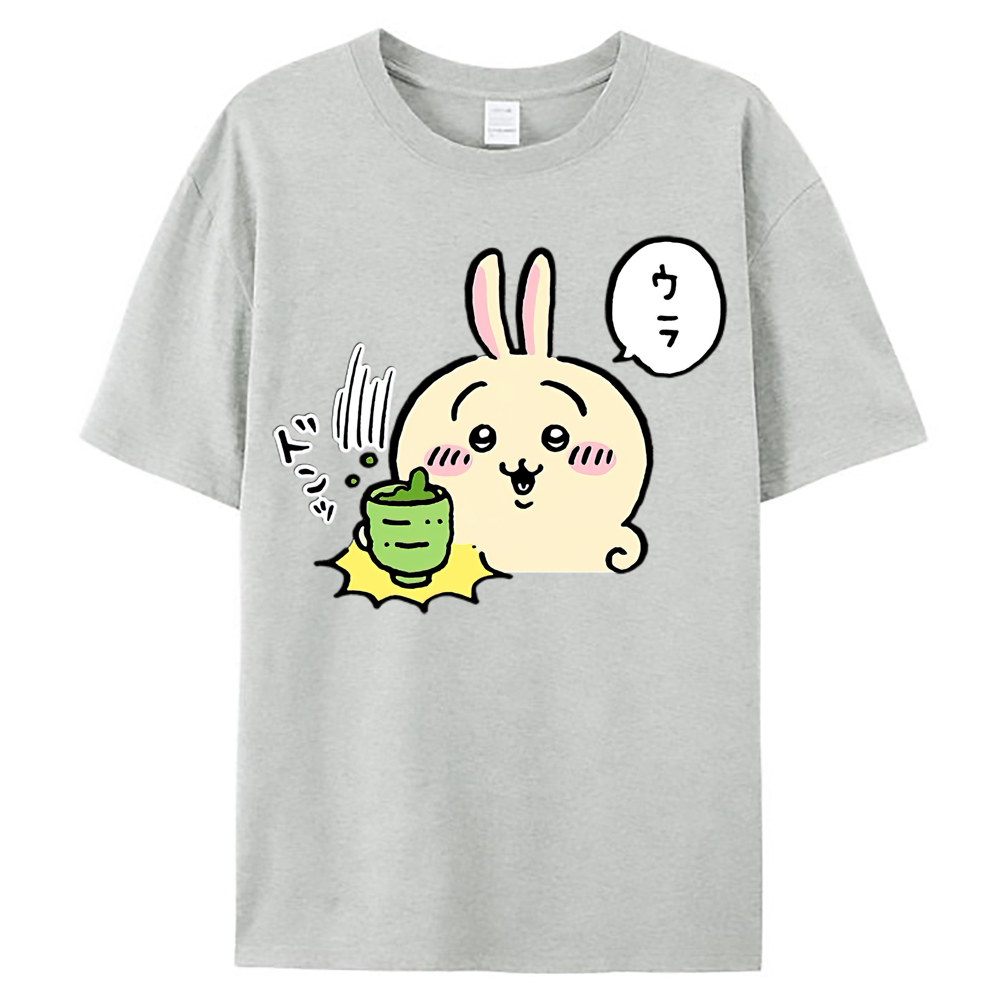 （画像用） ちいかわ うさぎ Chii-kawa usagi レディースカジュアルプリントTシャツ（綿100％）