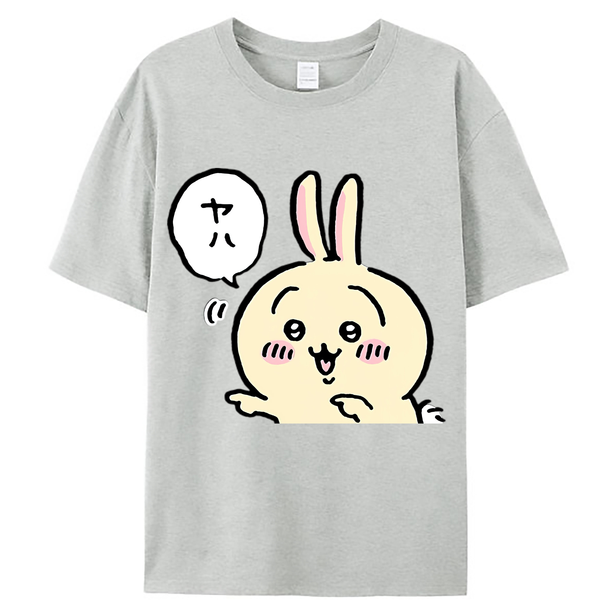 （画像用） ちいかわ うさぎ Chii-kawa usagi レディースカジュアルプリントTシャツ（綿100％）