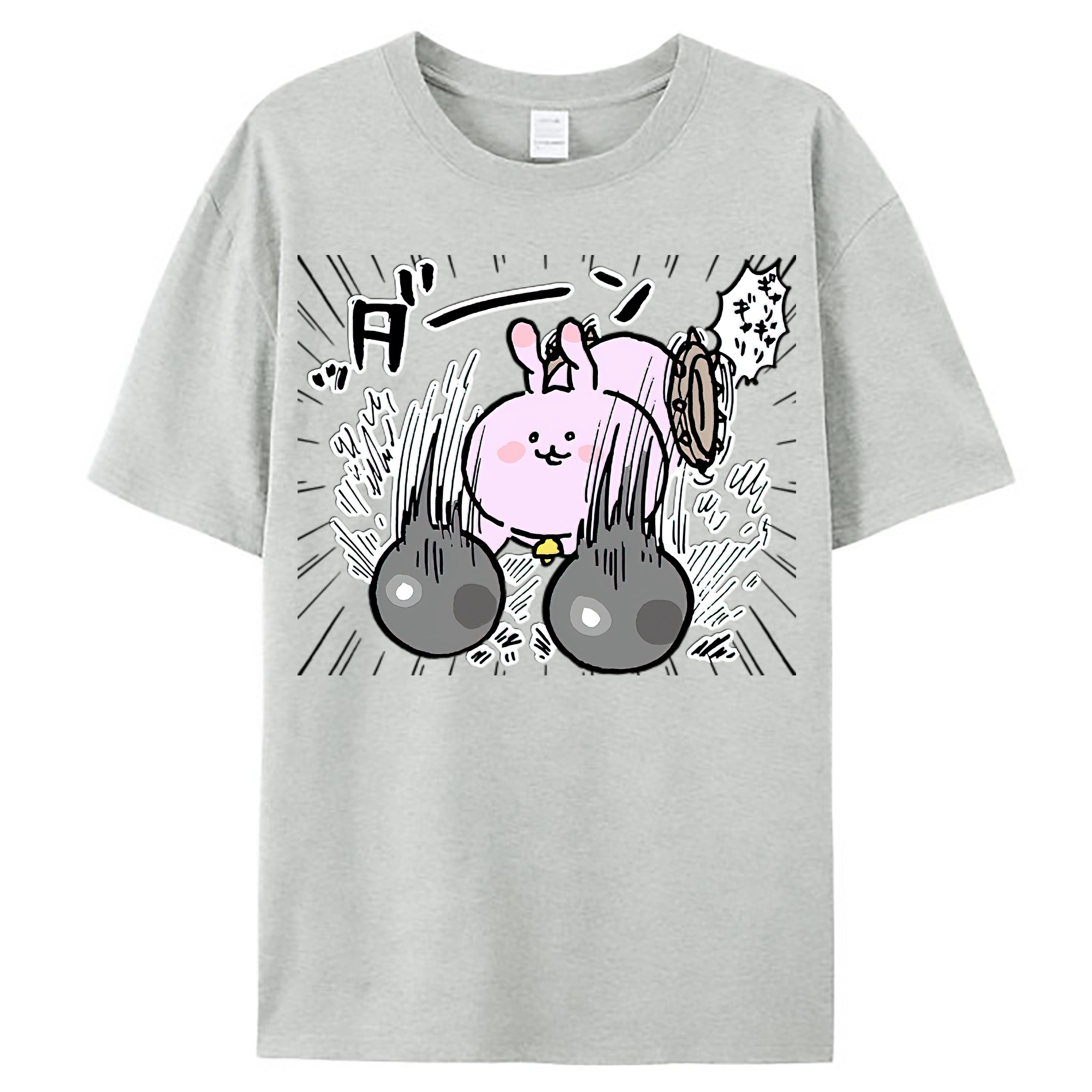 （画像用） ちいかわ うさぎ Chii-kawa usagi レディースカジュアルプリントTシャツ（綿100％）