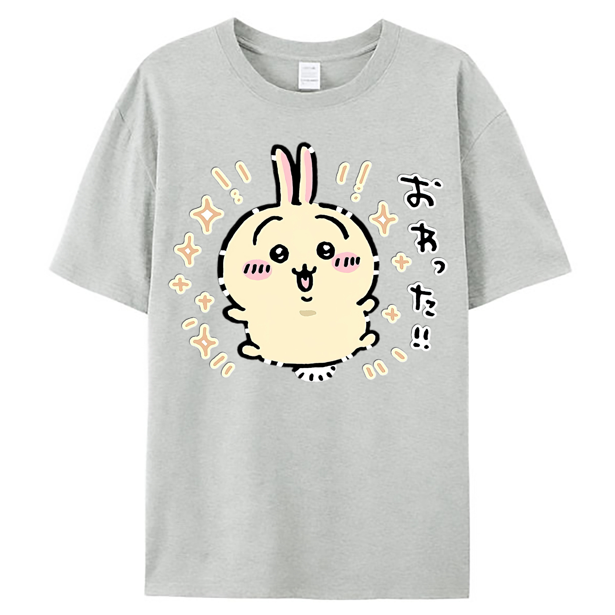 （画像用） ちいかわ うさぎ Chii-kawa usagi レディースカジュアルプリントTシャツ（綿100％）