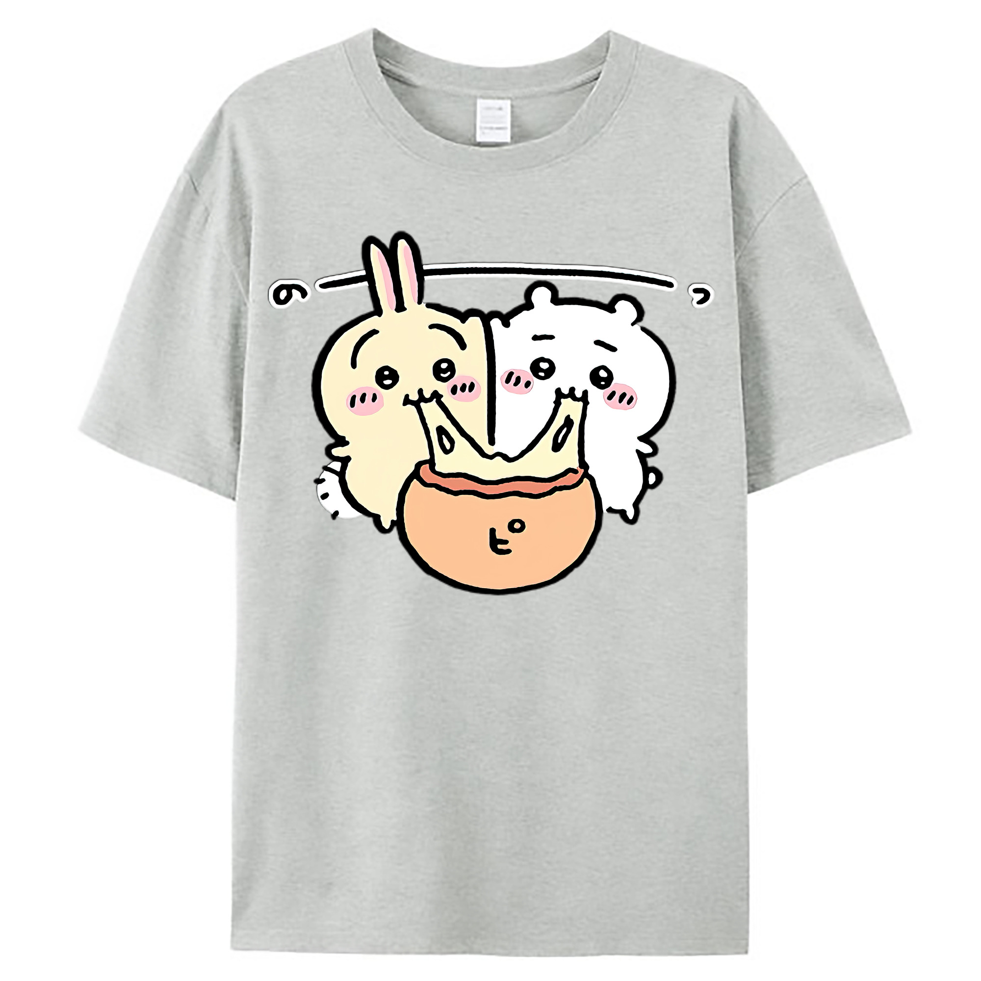 （画像用） ちいかわ うさぎ Chii-kawa usagi レディースカジュアルプリントTシャツ（綿100％）