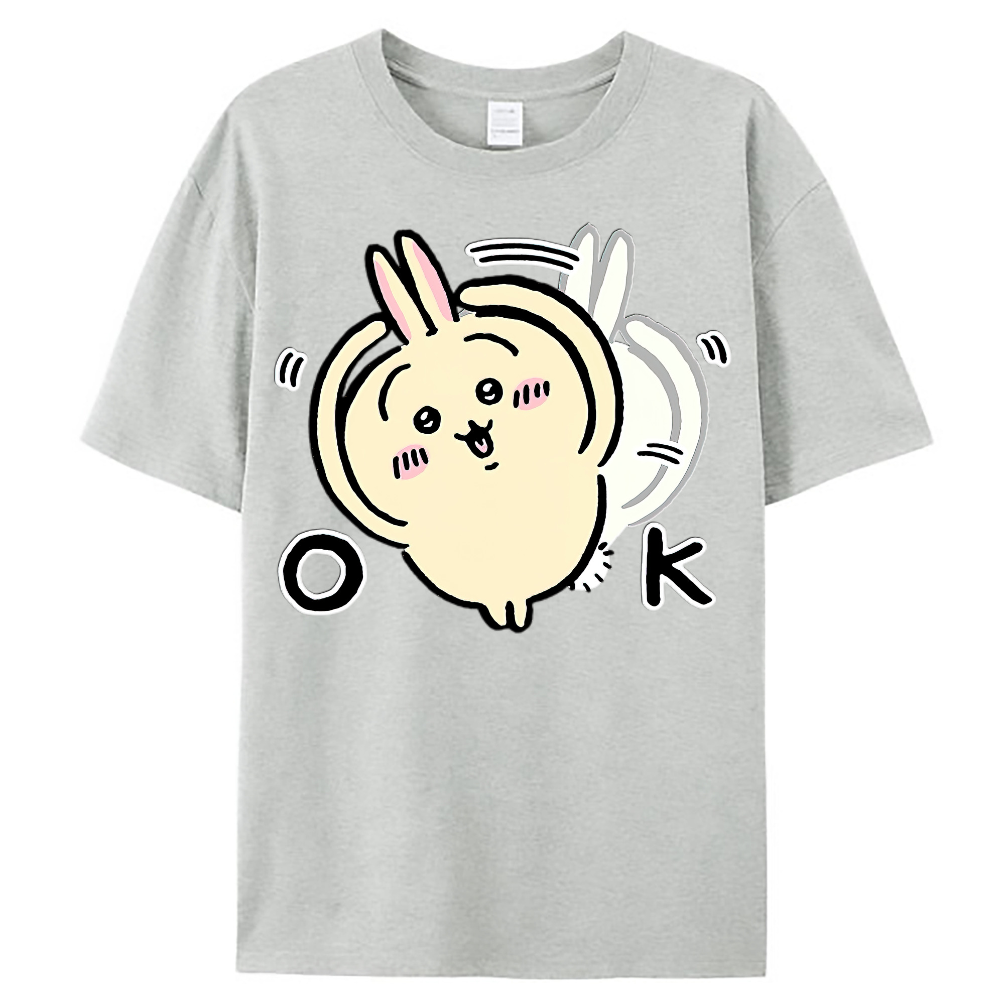（画像用） ちいかわ うさぎ Chii-kawa usagi レディースカジュアルプリントTシャツ（綿100％）