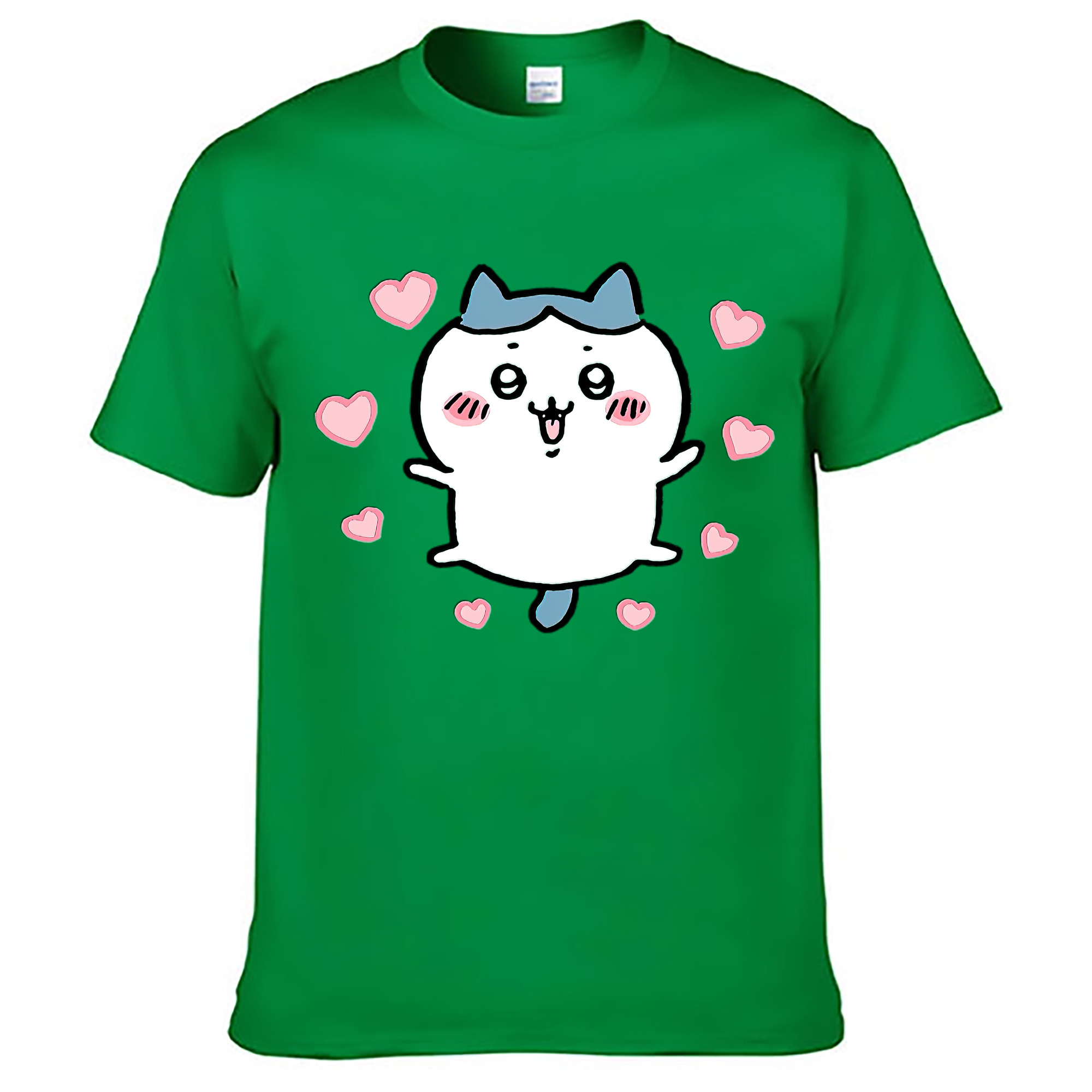 （画像用） ちいかわ ハチワレ Chii-kawa hachiware レディースカジュアルプリントTシャツ（綿100％）