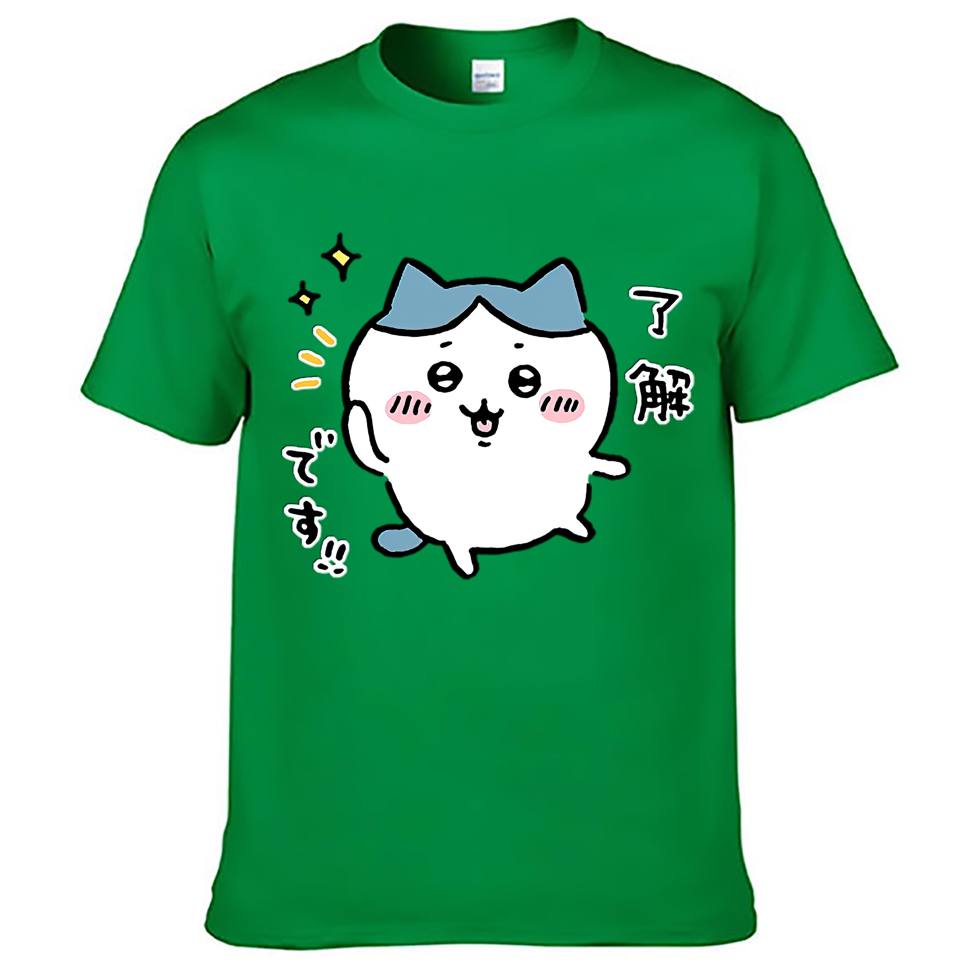 （画像用） ちいかわ ハチワレ Chii-kawa hachiware レディースカジュアルプリントTシャツ（綿100％）