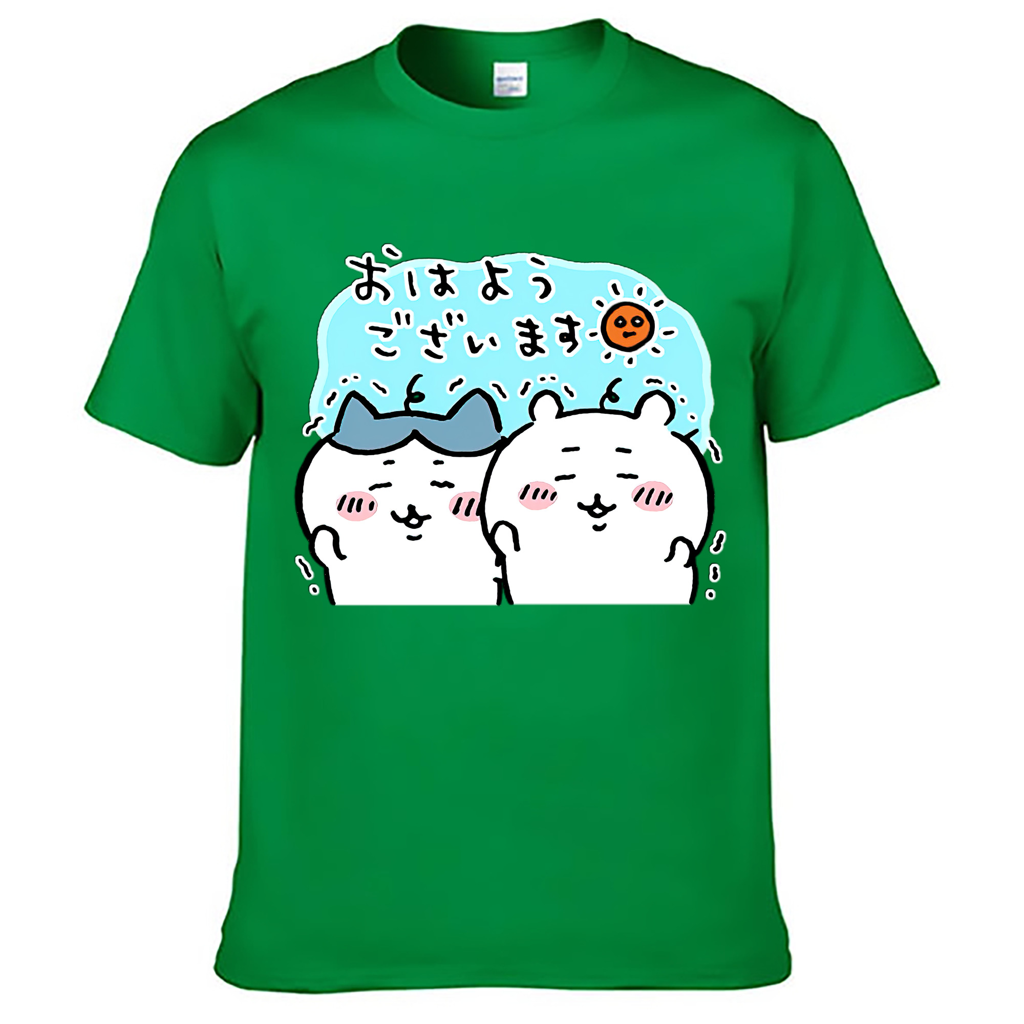 （画像用） ちいかわ ハチワレ Chii-kawa hachiware レディースカジュアルプリントTシャツ（綿100％）