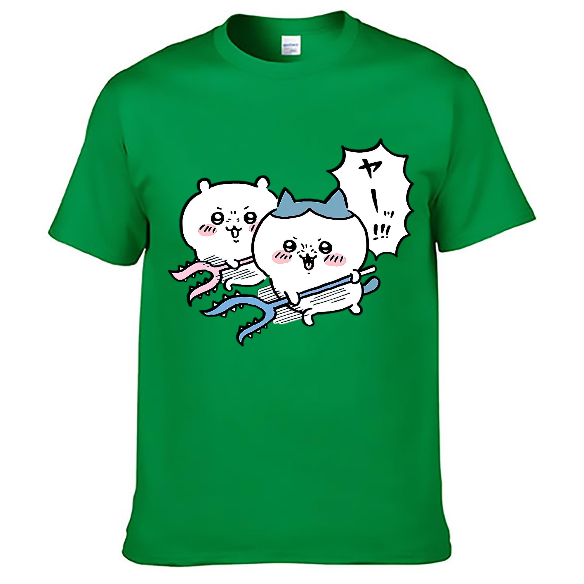 （画像用） ちいかわ ハチワレ Chii-kawa hachiware レディースカジュアルプリントTシャツ（綿100％）