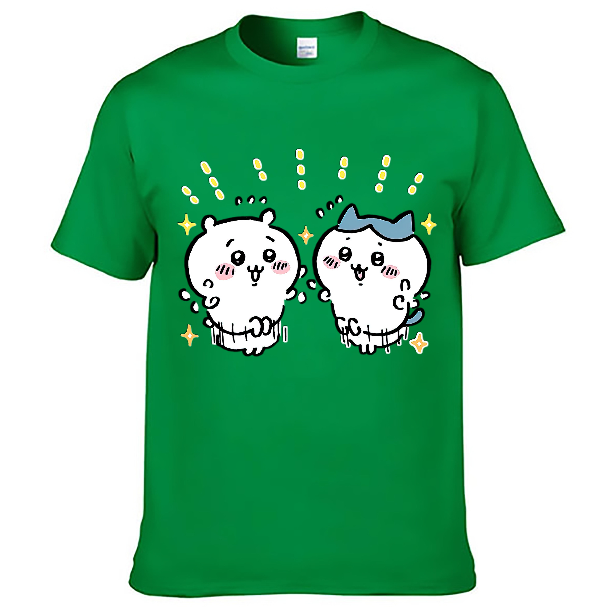 （画像用） ちいかわ ハチワレ Chii-kawa hachiware レディースカジュアルプリントTシャツ（綿100％）