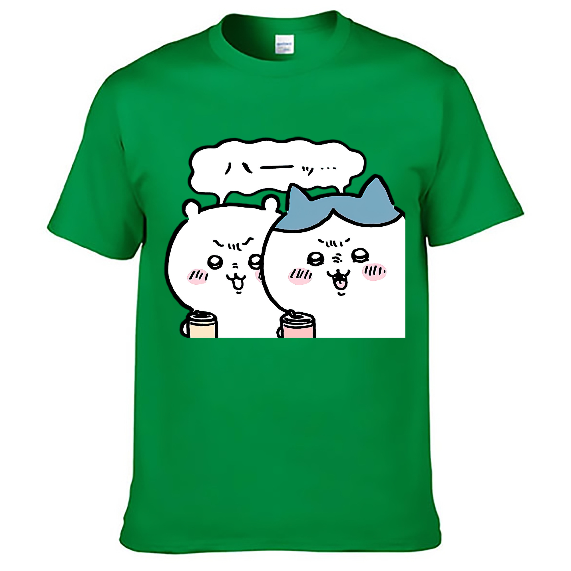 （画像用） ちいかわ ハチワレ Chii-kawa hachiware レディースカジュアルプリントTシャツ（綿100％）