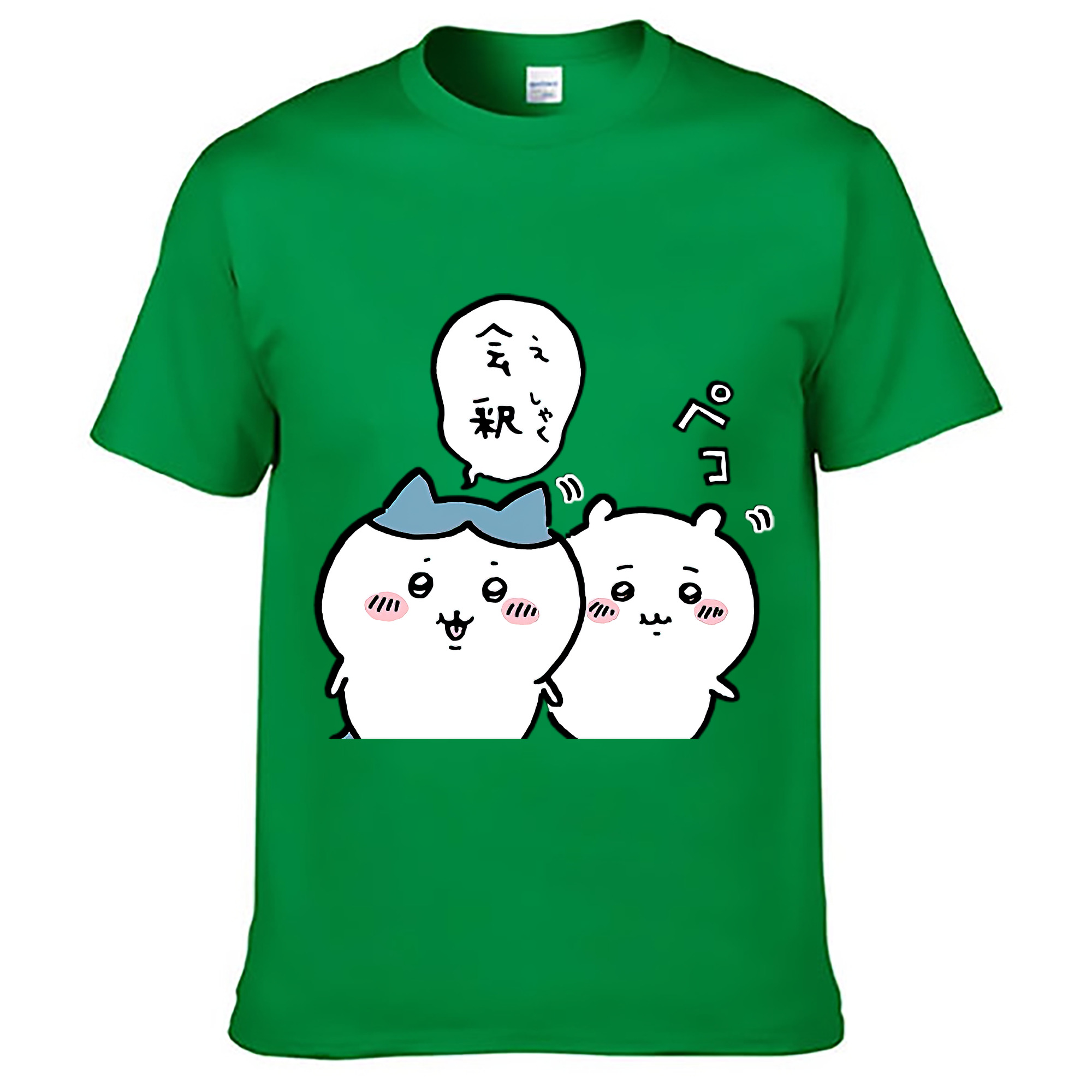 （画像用） ちいかわ ハチワレ Chii-kawa hachiware レディースカジュアルプリントTシャツ（綿100％）