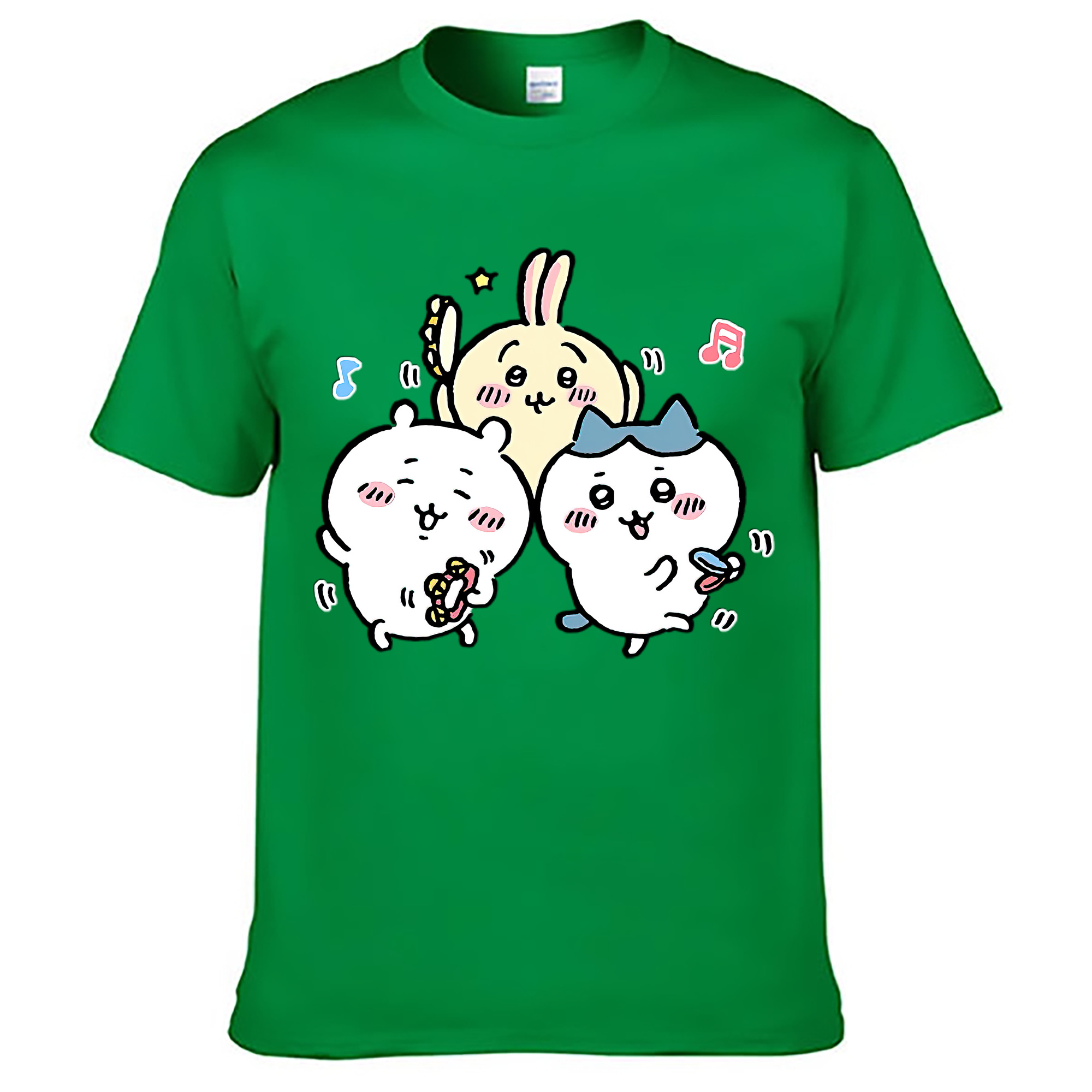 （画像用） ちいかわ ハチワレ Chii-kawa hachiware レディースカジュアルプリントTシャツ（綿100％）