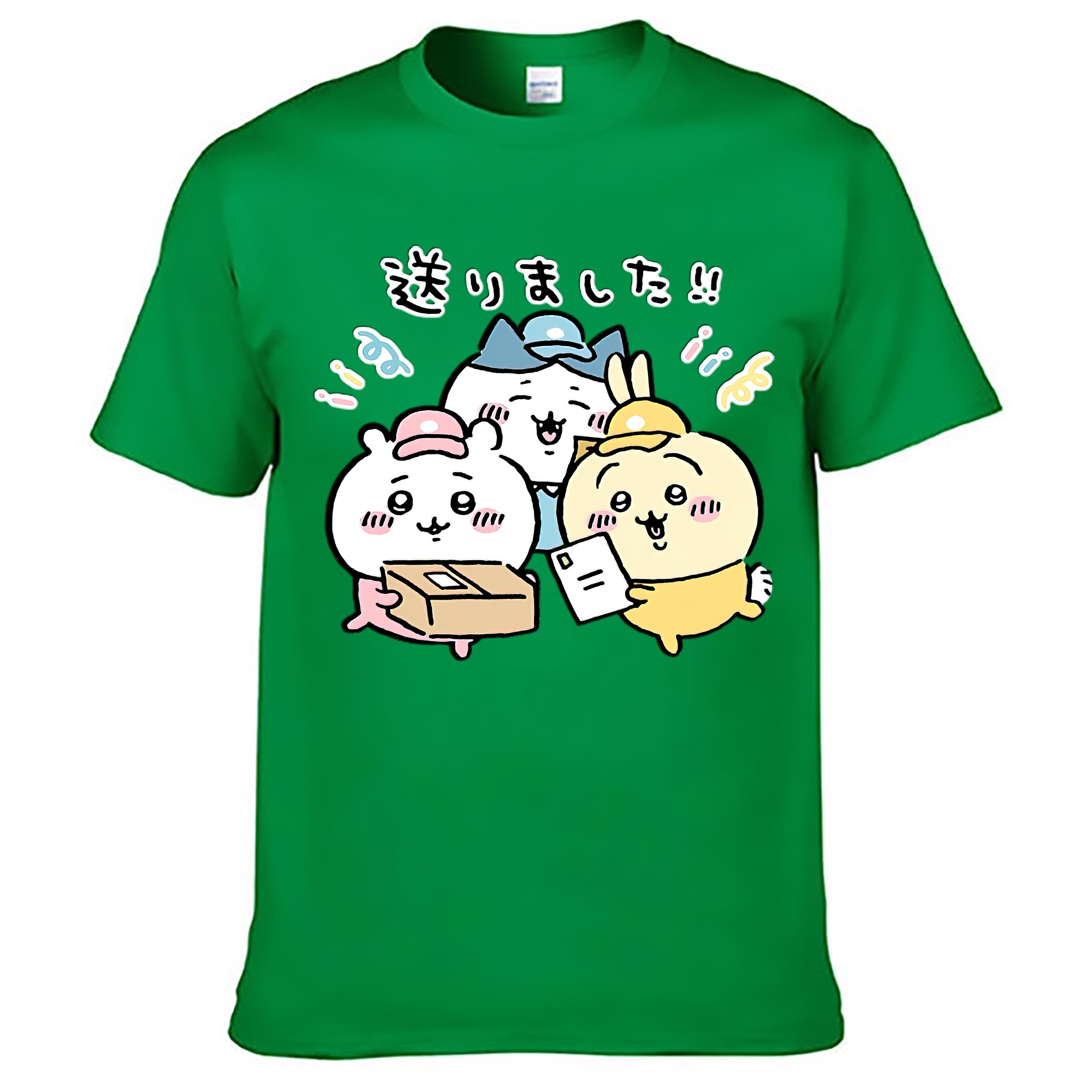 （画像用） ちいかわ ハチワレ Chii-kawa hachiware レディースカジュアルプリントTシャツ（綿100％）