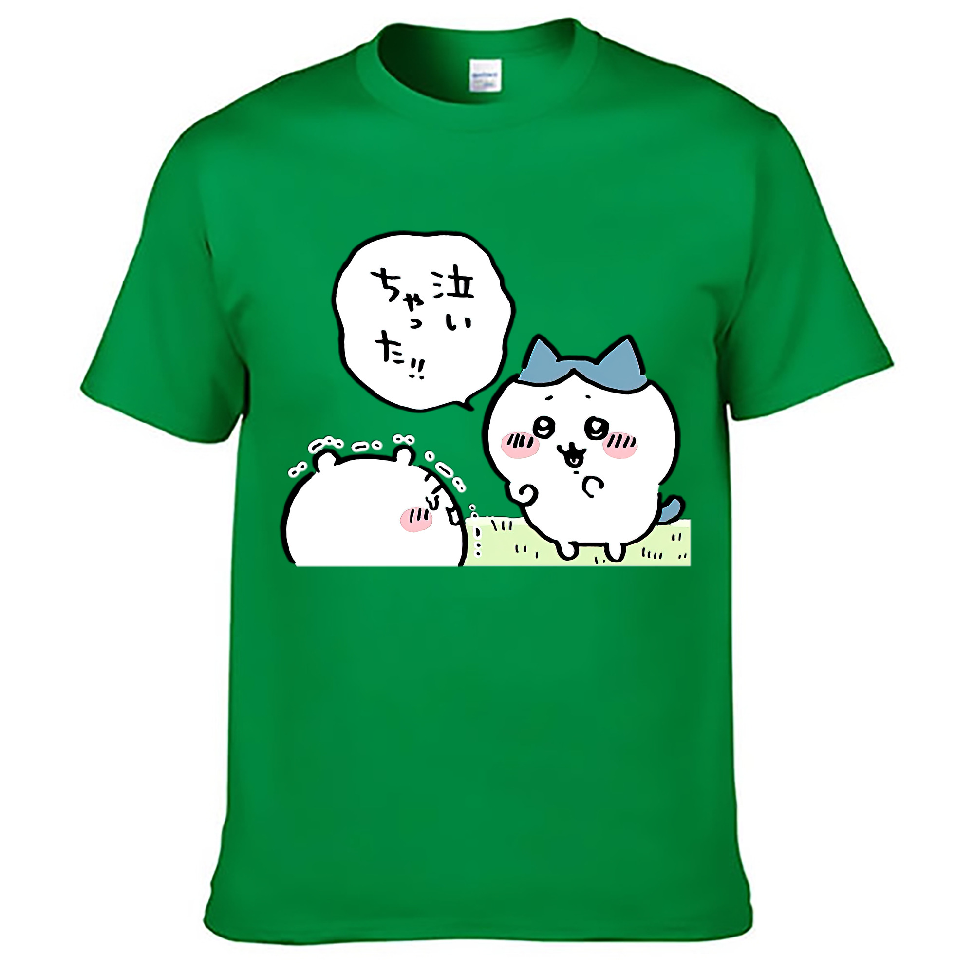（画像用） ちいかわ ハチワレ Chii-kawa hachiware レディースカジュアルプリントTシャツ（綿100％）