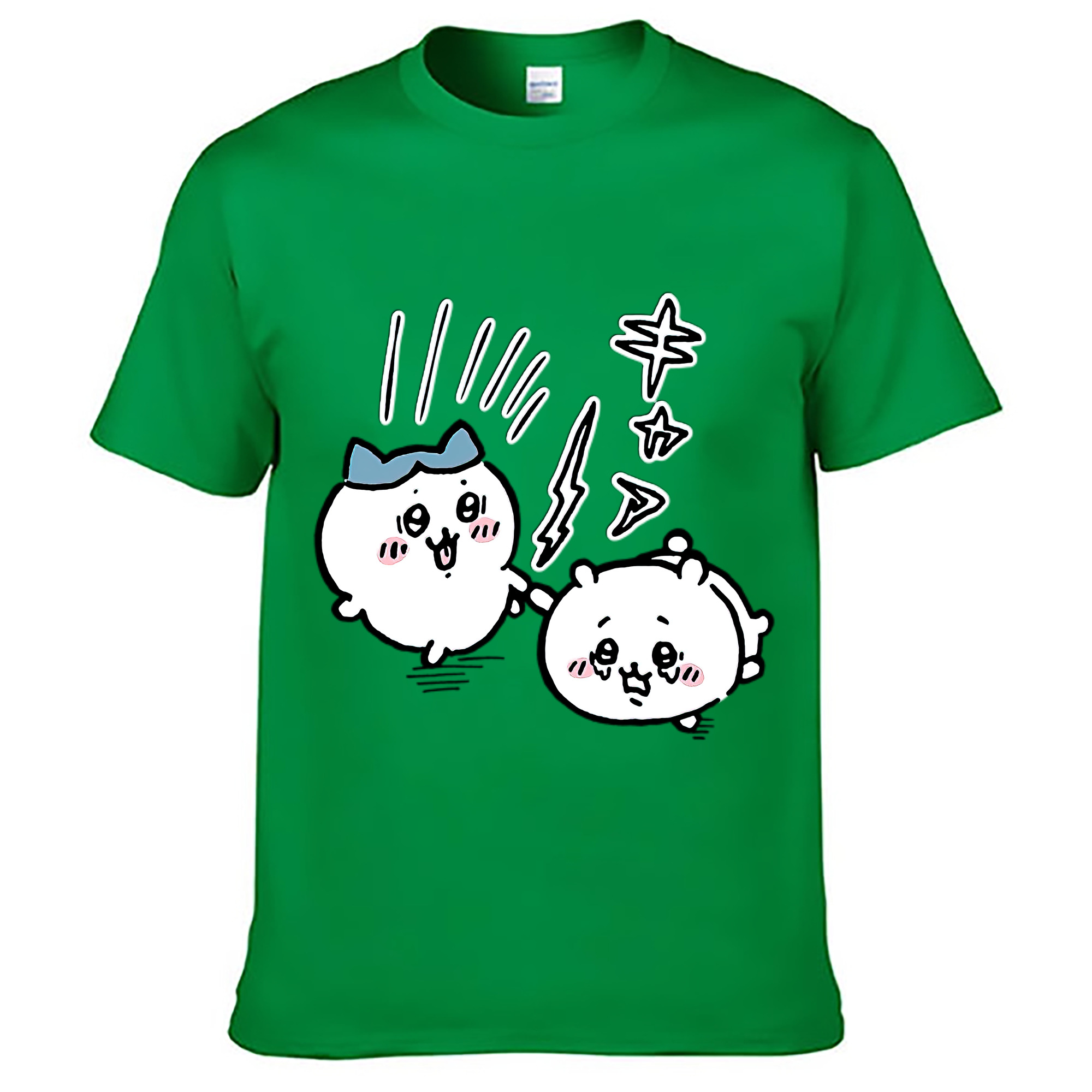 （画像用） ちいかわ ハチワレ Chii-kawa hachiware レディースカジュアルプリントTシャツ（綿100％）