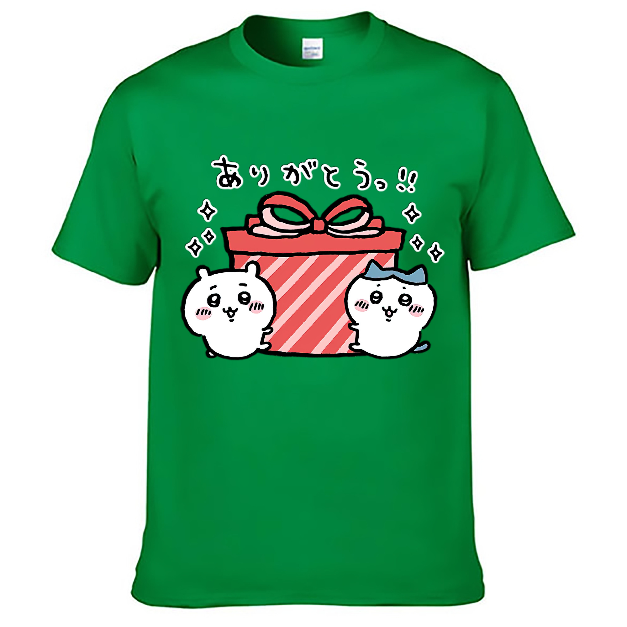 （画像用） ちいかわ ハチワレ Chii-kawa hachiware レディースカジュアルプリントTシャツ（綿100％）