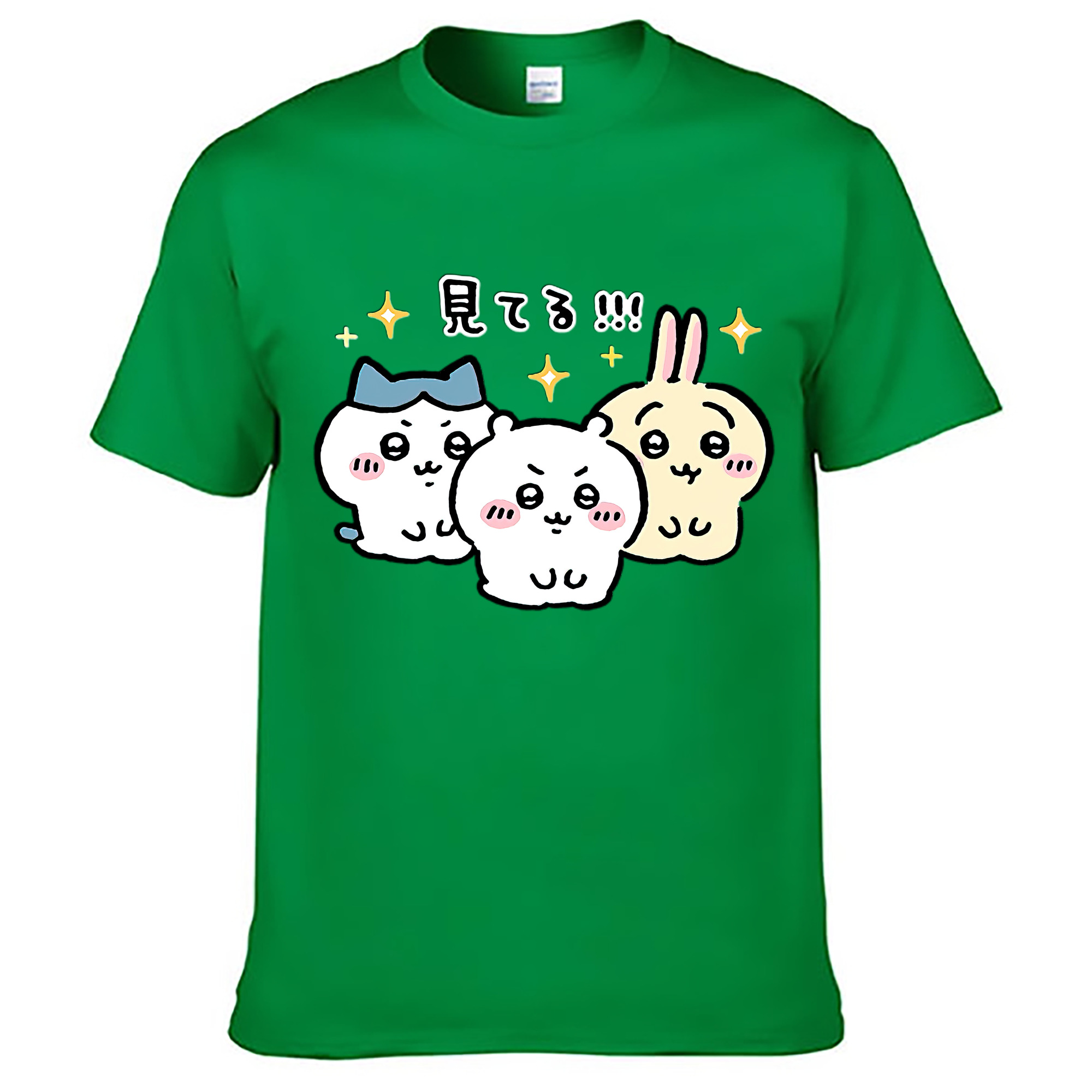（画像用） ちいかわ ハチワレ Chii-kawa hachiware レディースカジュアルプリントTシャツ（綿100％）