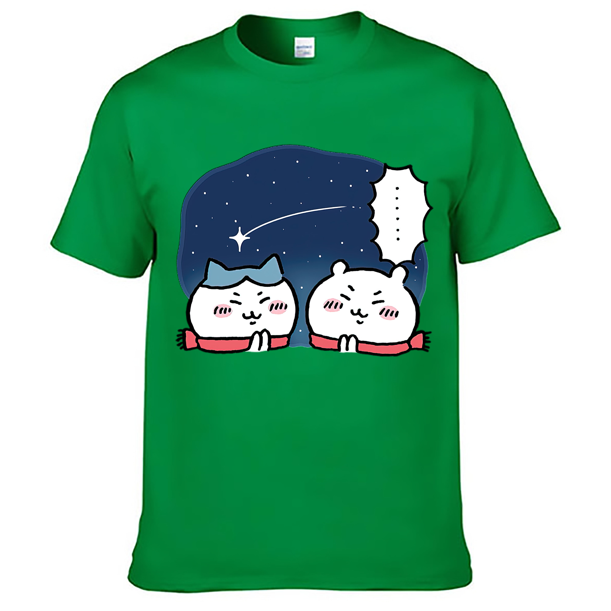 （画像用） ちいかわ ハチワレ Chii-kawa hachiware レディースカジュアルプリントTシャツ（綿100％）