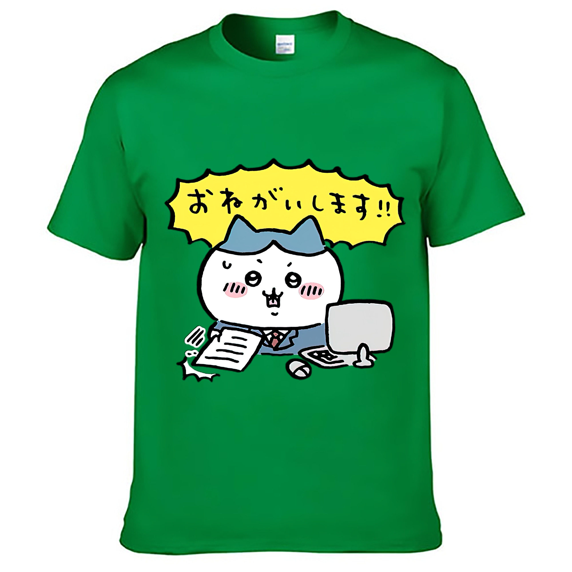 （画像用） ちいかわ ハチワレ Chii-kawa hachiware レディースカジュアルプリントTシャツ（綿100％）