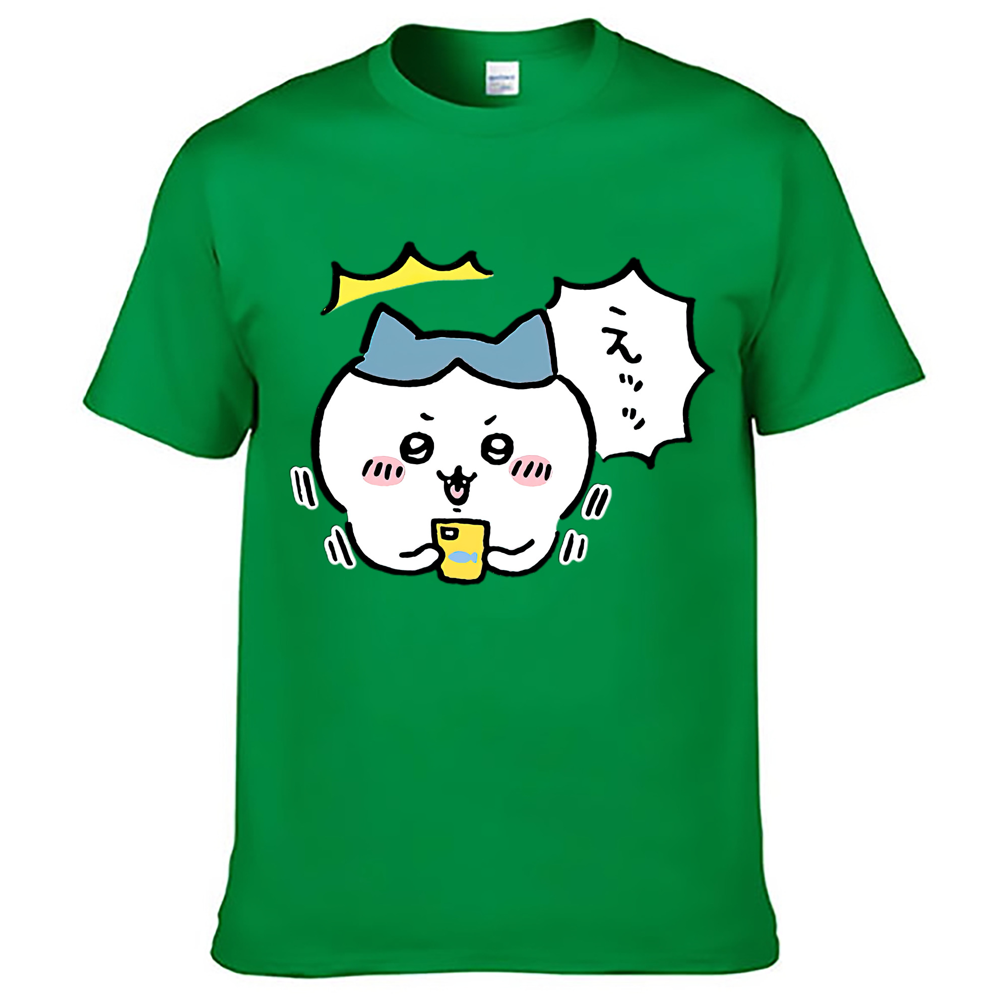 （画像用） ちいかわ ハチワレ Chii-kawa hachiware レディースカジュアルプリントTシャツ（綿100％）