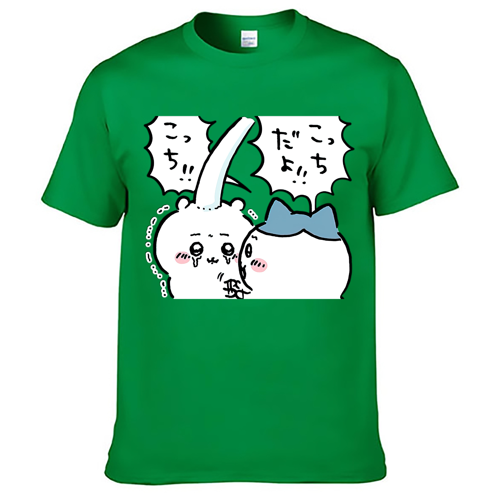 （画像用） ちいかわ ハチワレ Chii-kawa hachiware レディースカジュアルプリントTシャツ（綿100％）