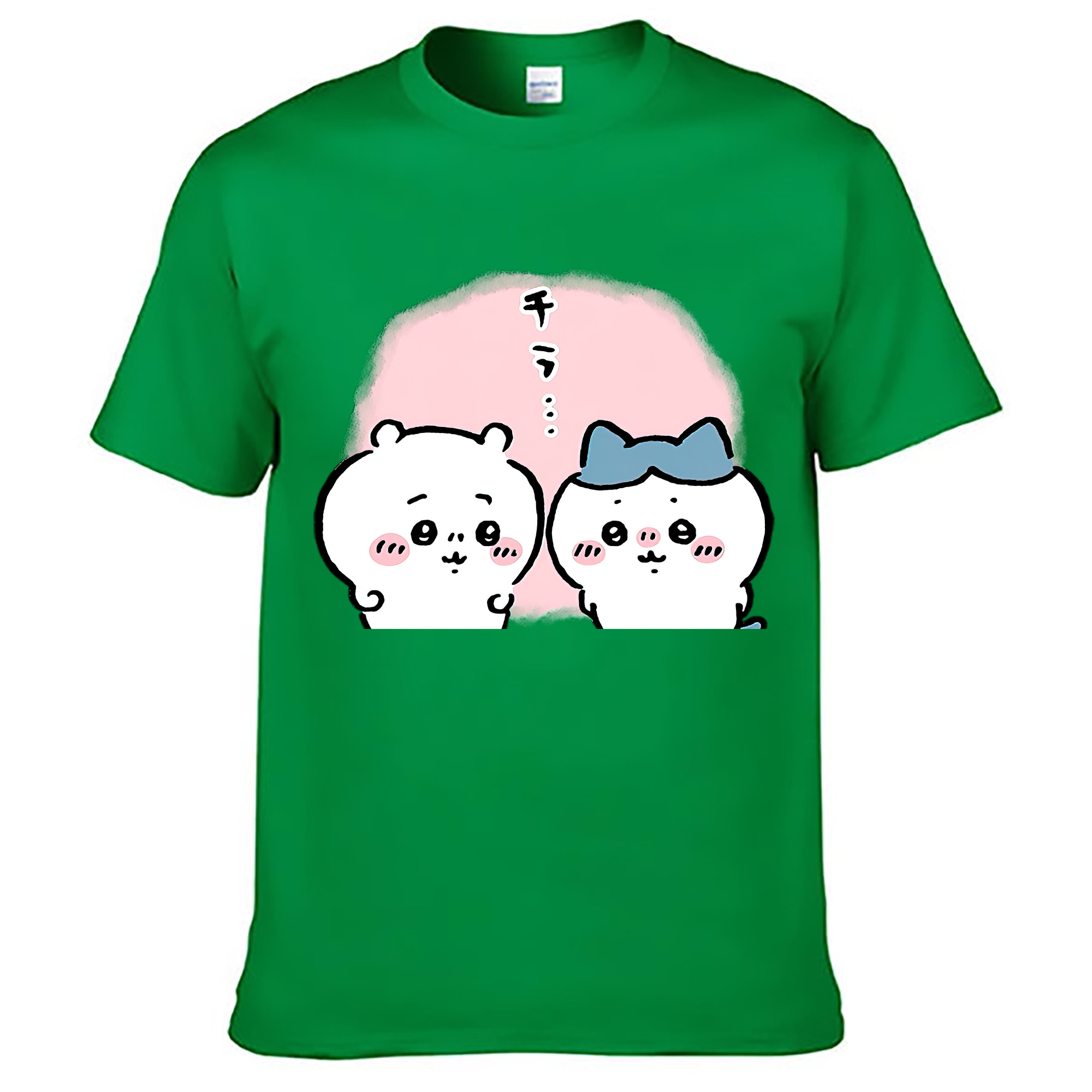 （画像用） ちいかわ ハチワレ Chii-kawa hachiware レディースカジュアルプリントTシャツ（綿100％）