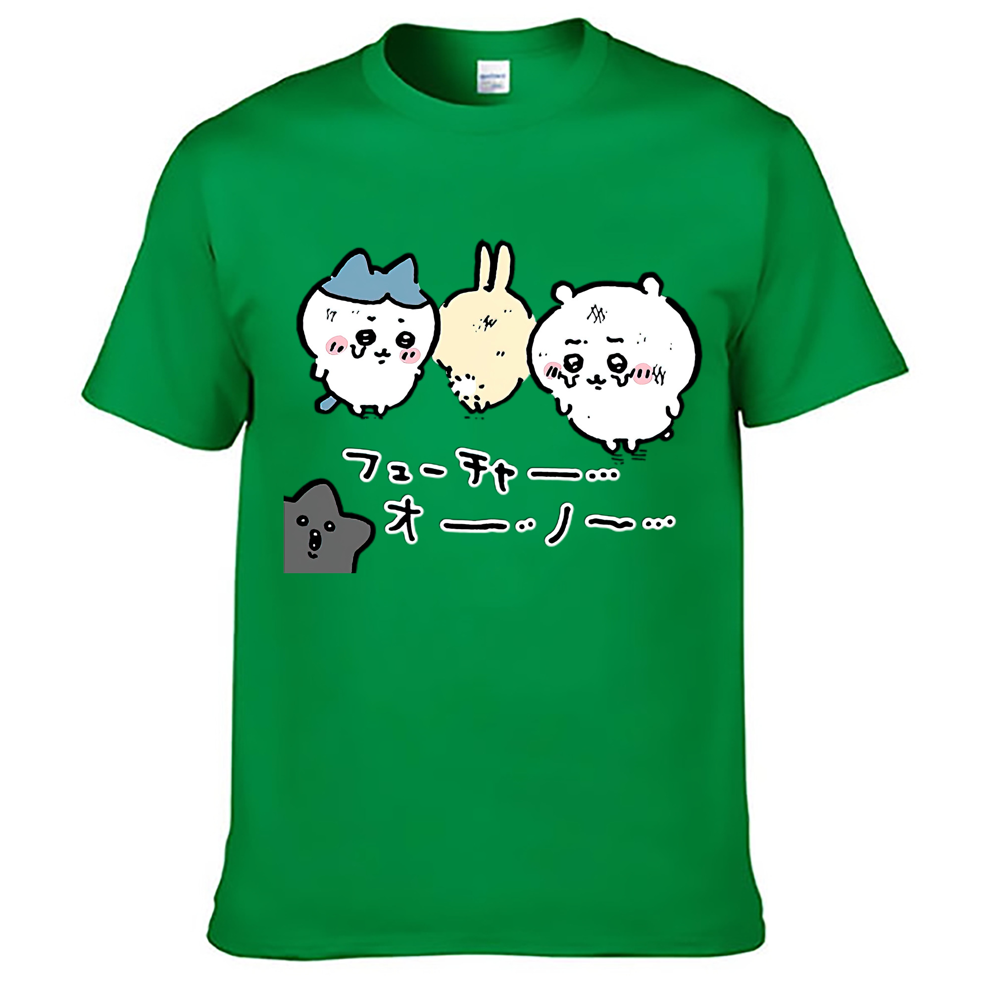 （画像用） ちいかわ ハチワレ Chii-kawa hachiware レディースカジュアルプリントTシャツ（綿100％）